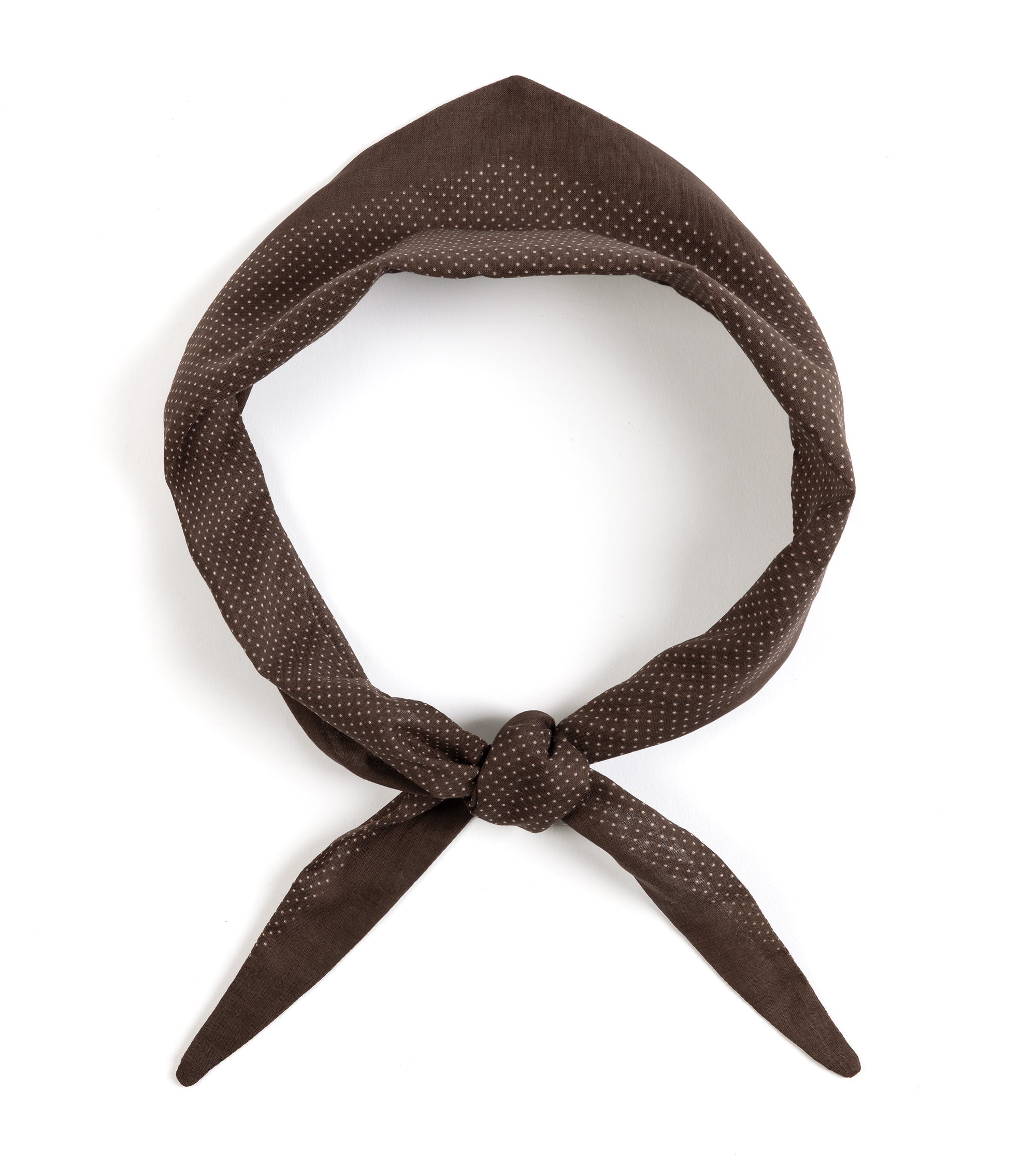 Bigi Cotton Pindot Triangle Scarf: Brown