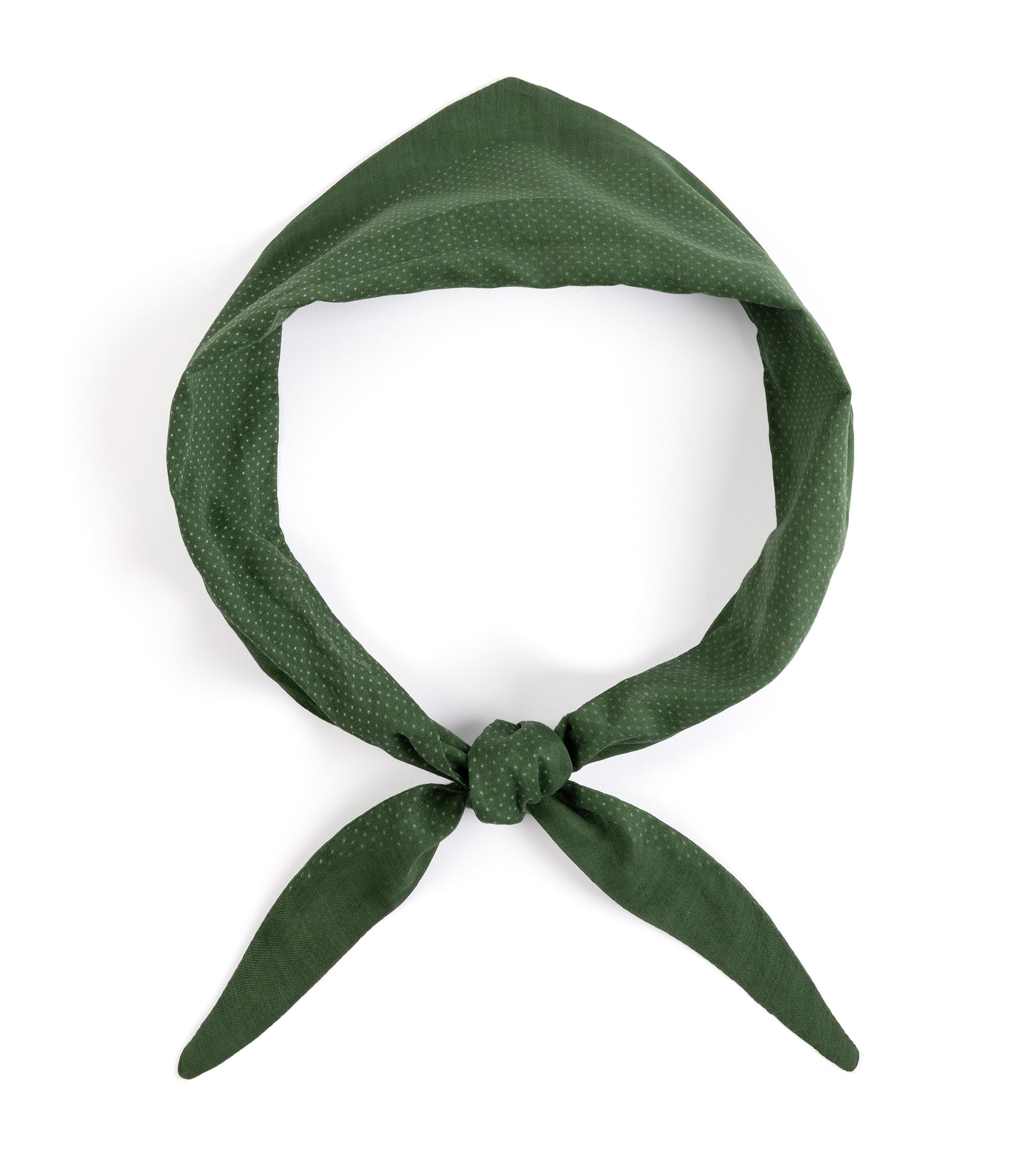 Bigi Cotton Pindot Triangle Scarf: Green