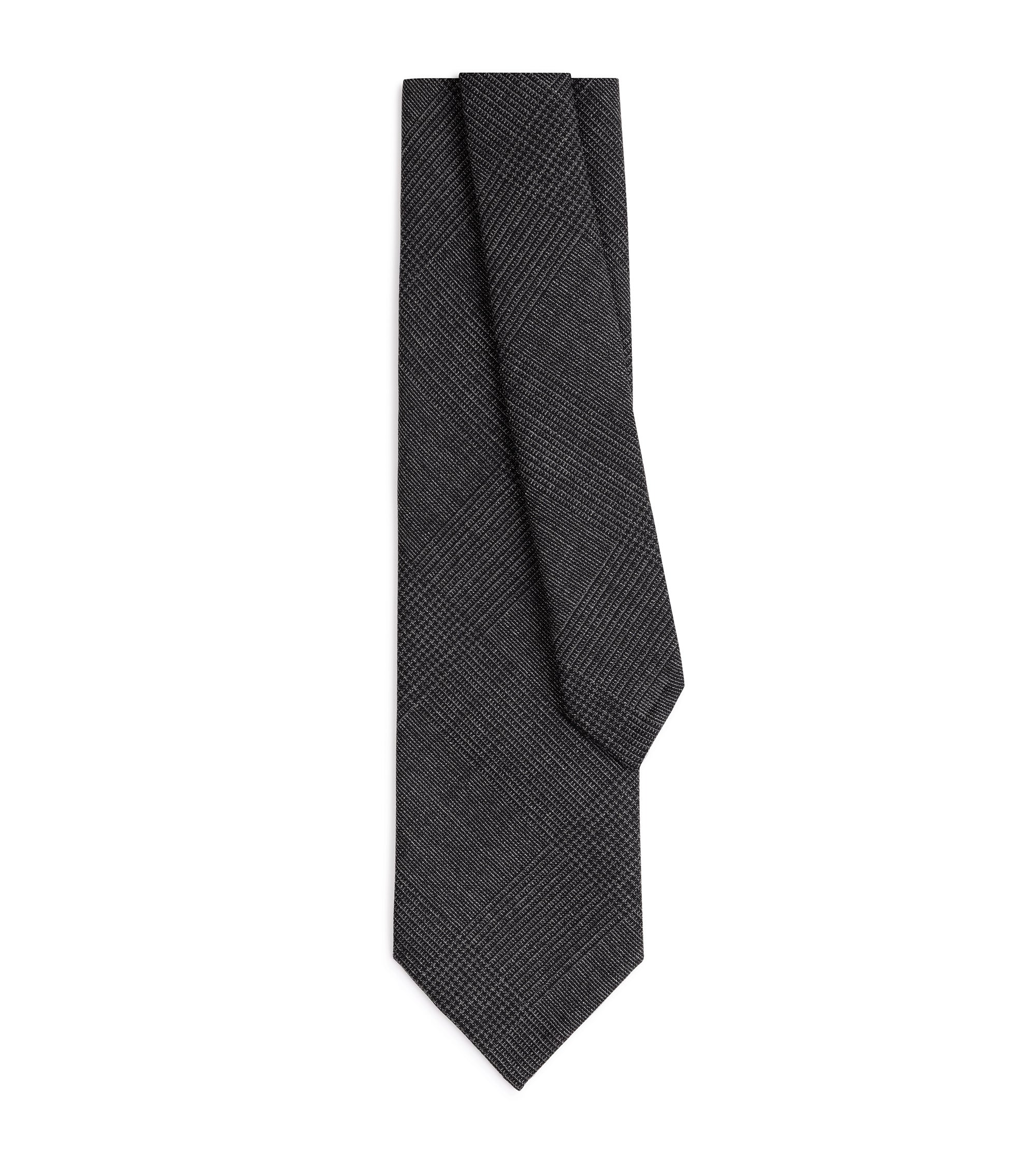 Bigi Lightweight Wool Prince of Wales Check Tie: Grey