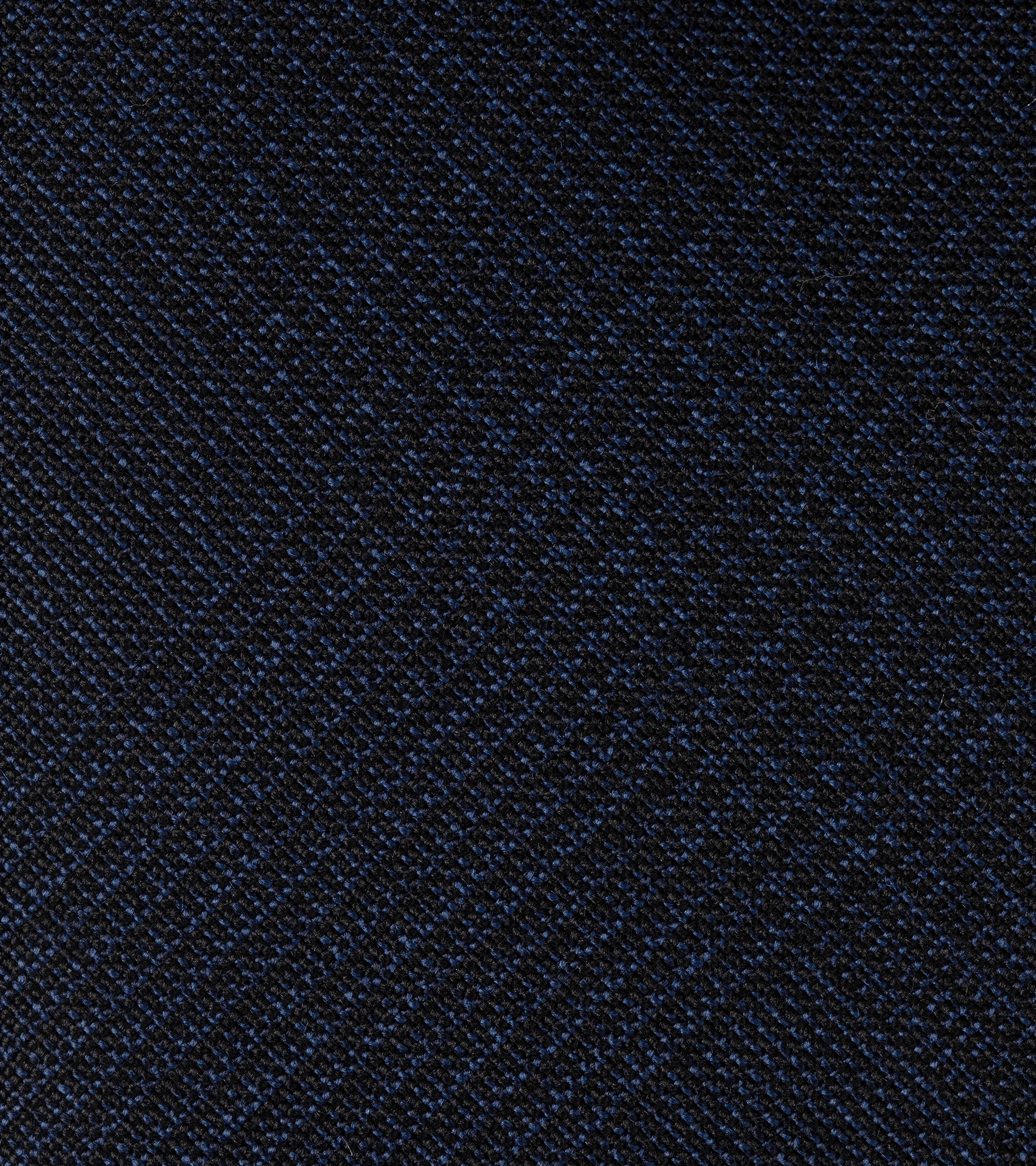 Bigi Lightweight Wool Prince of Wales Check Tie: Navy