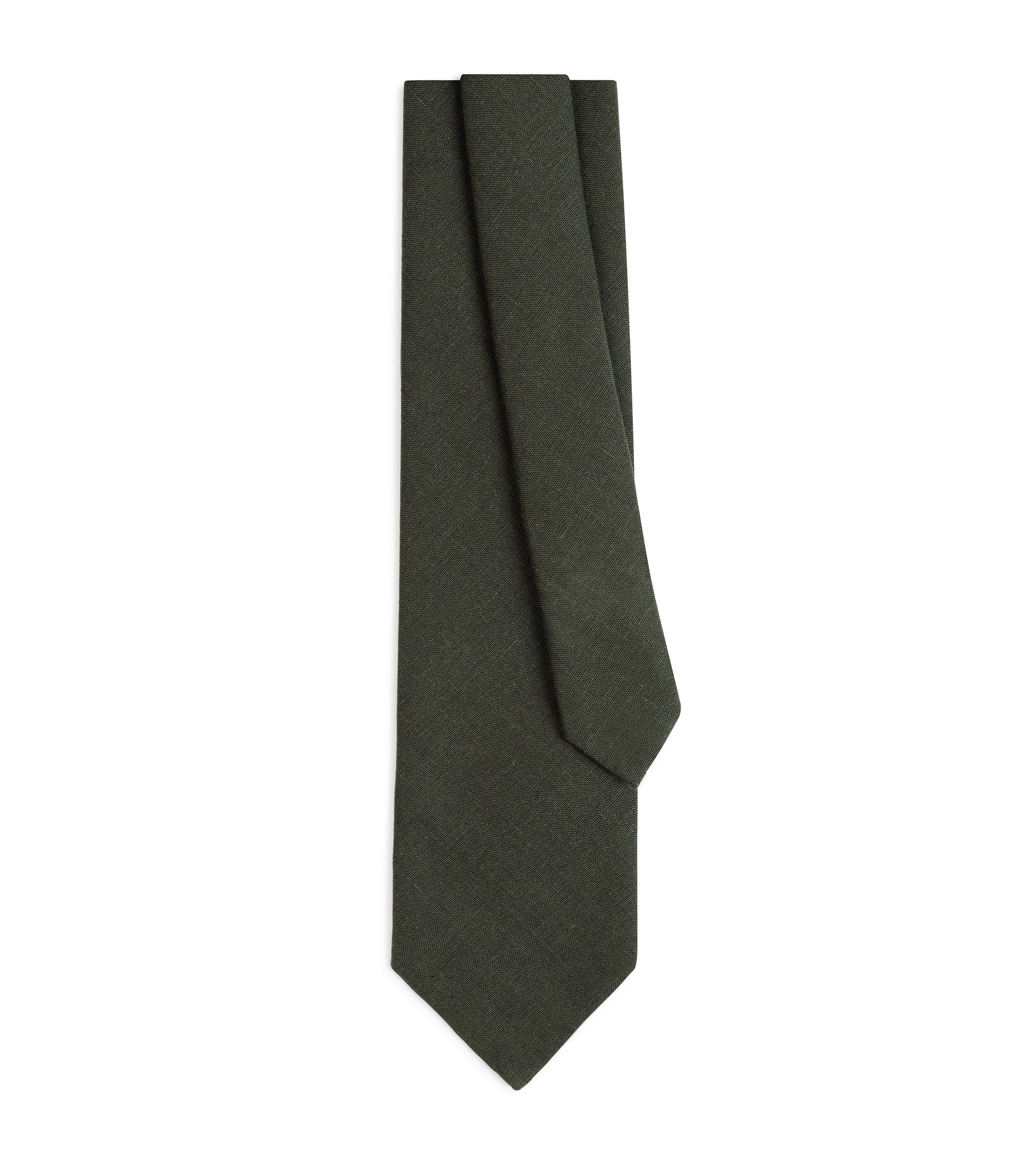 Bigi Linen Tie: Dark Green