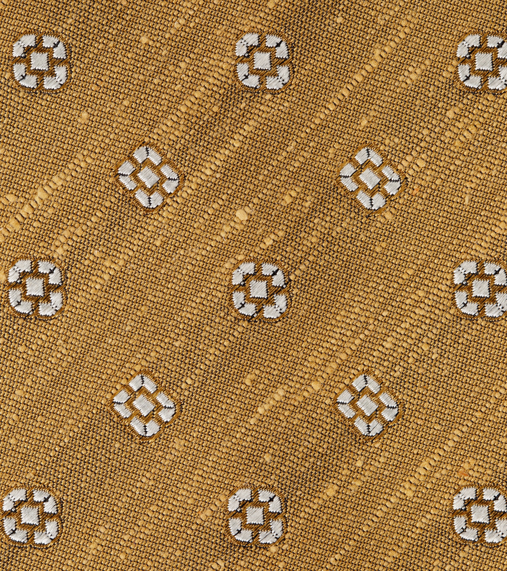 Bigi Shantung Silk Motif Tie: Mustard