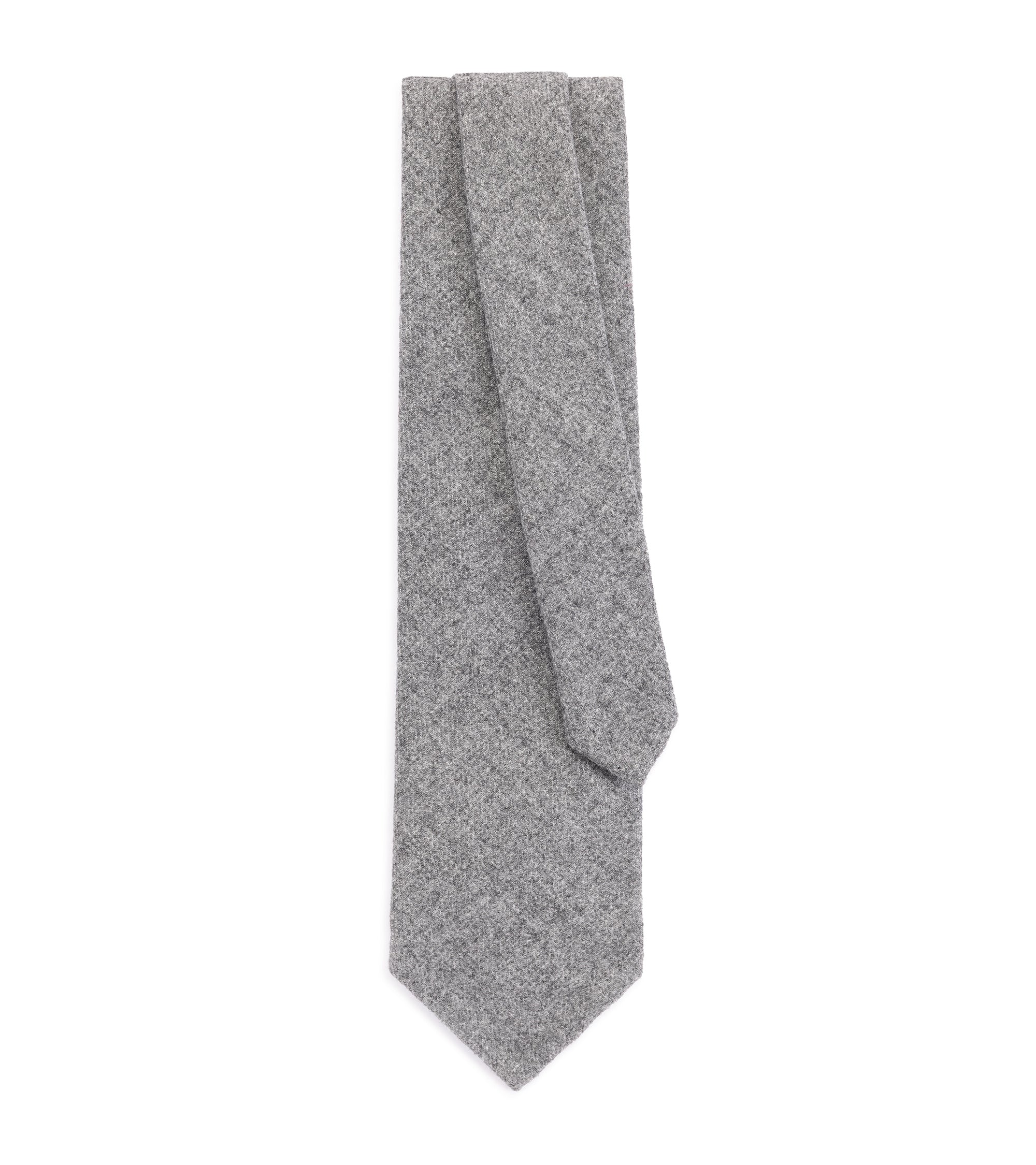 Bigi Wool Cotton Cashmere Twill Tie: Grey
