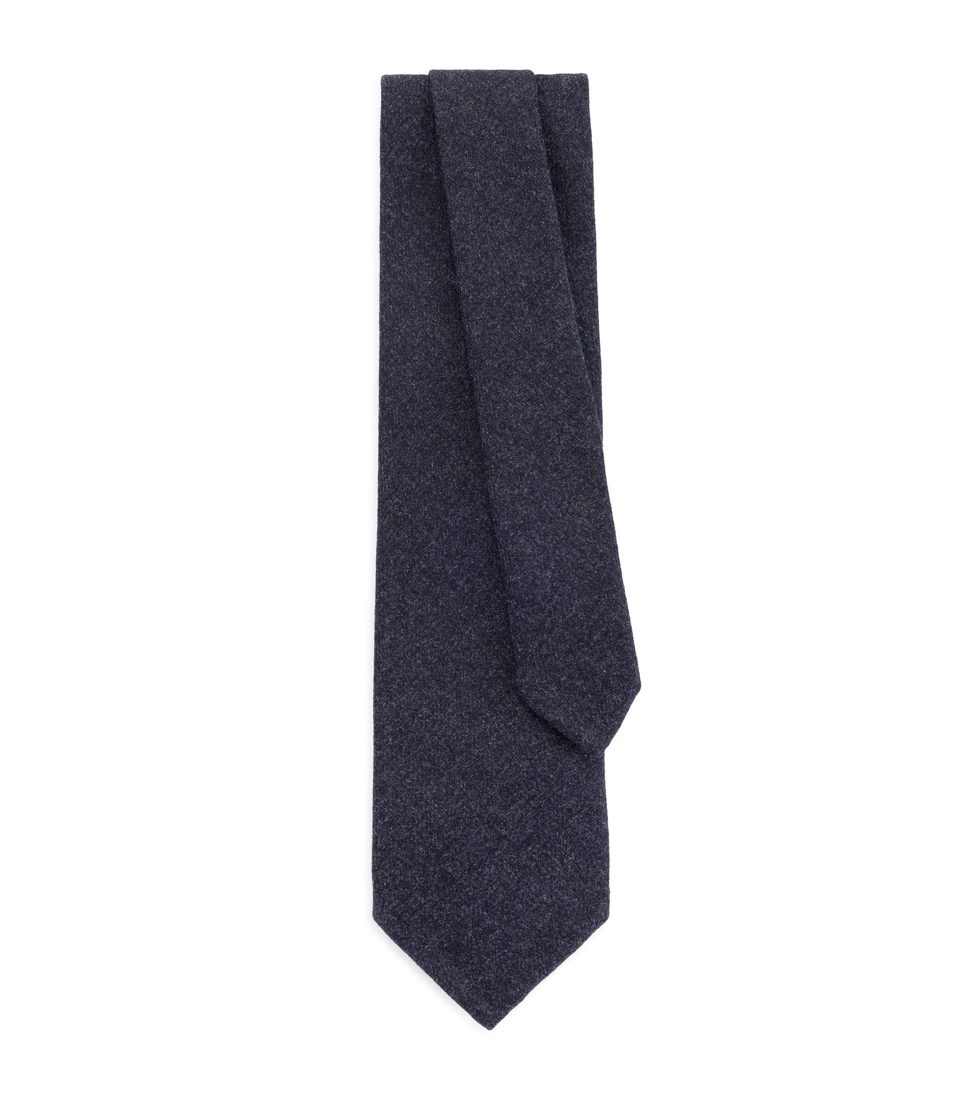 Bigi Wool Cotton Cashmere Twill Tie: Navy