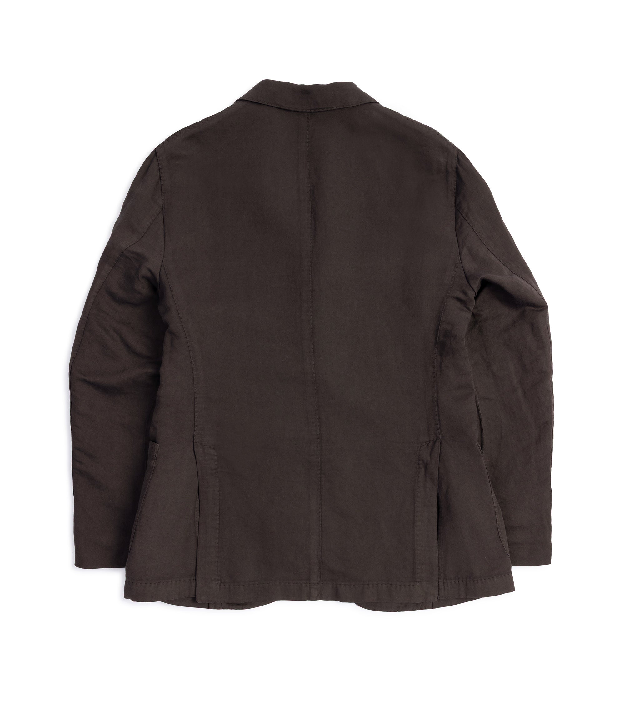 Boglioli Brushed Cotton Linen Suit Jacket: Brown