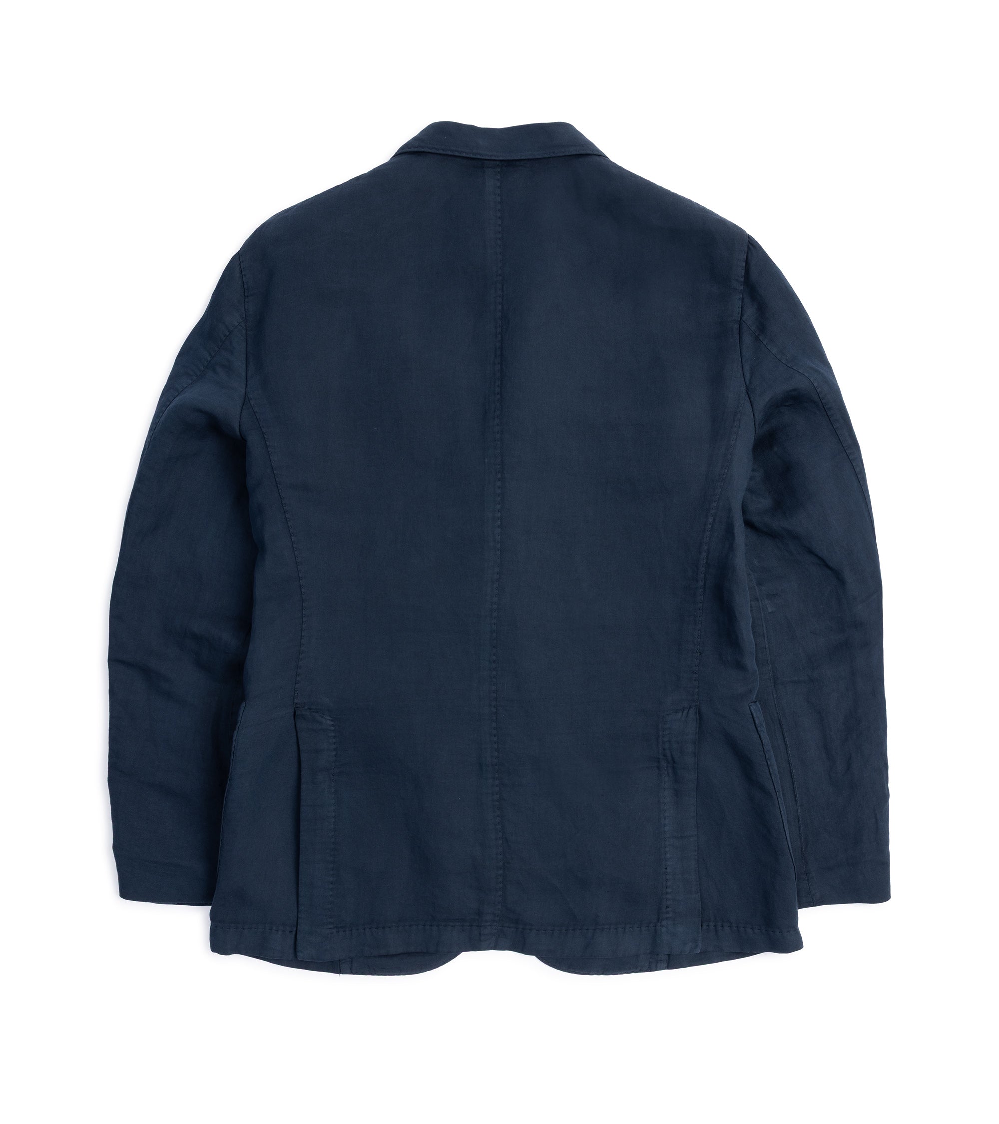 Boglioli Brushed Cotton Linen Suit Jacket: Navy