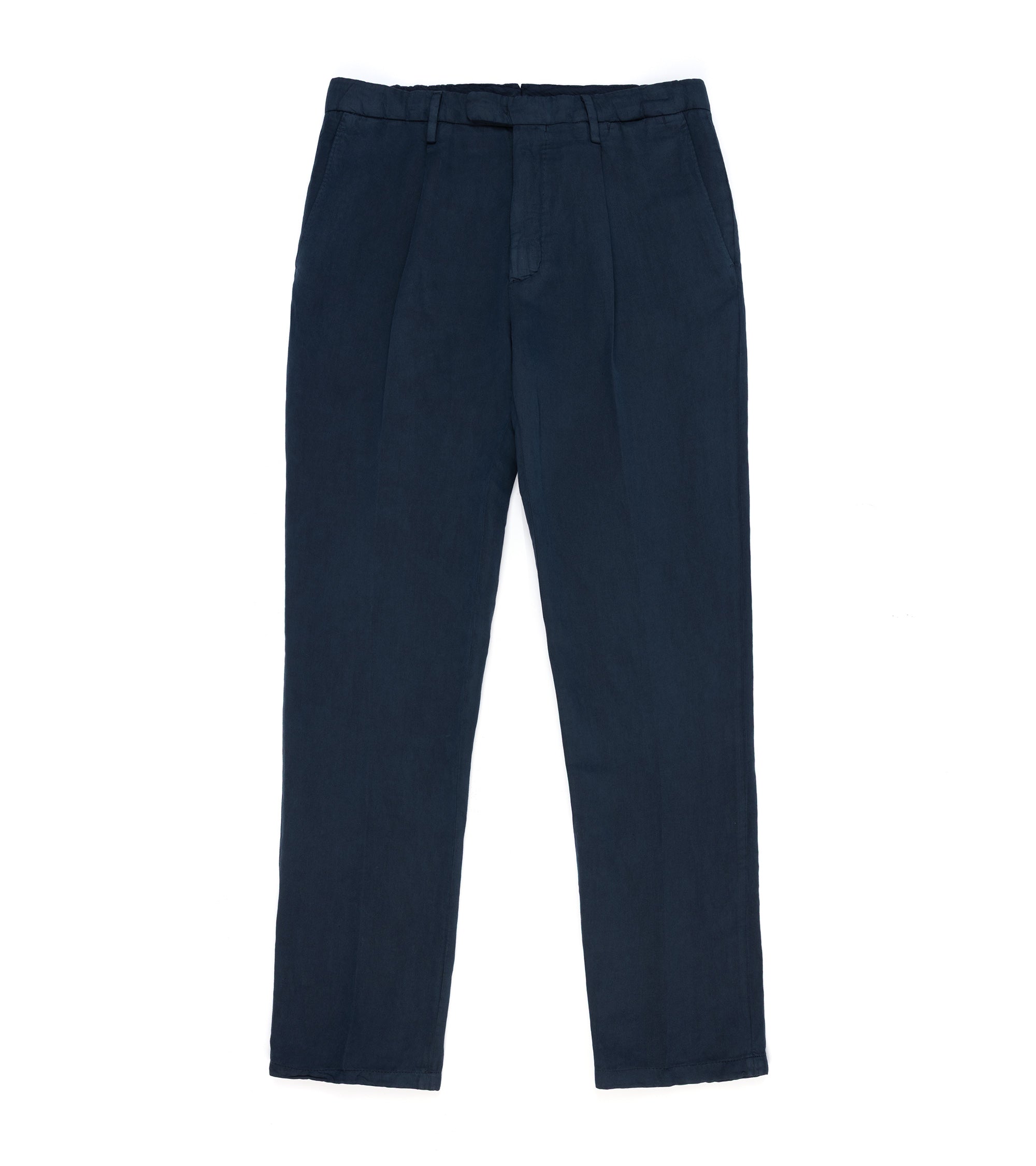 Boglioli Brushed Cotton Linen Suit Trousers: Navy