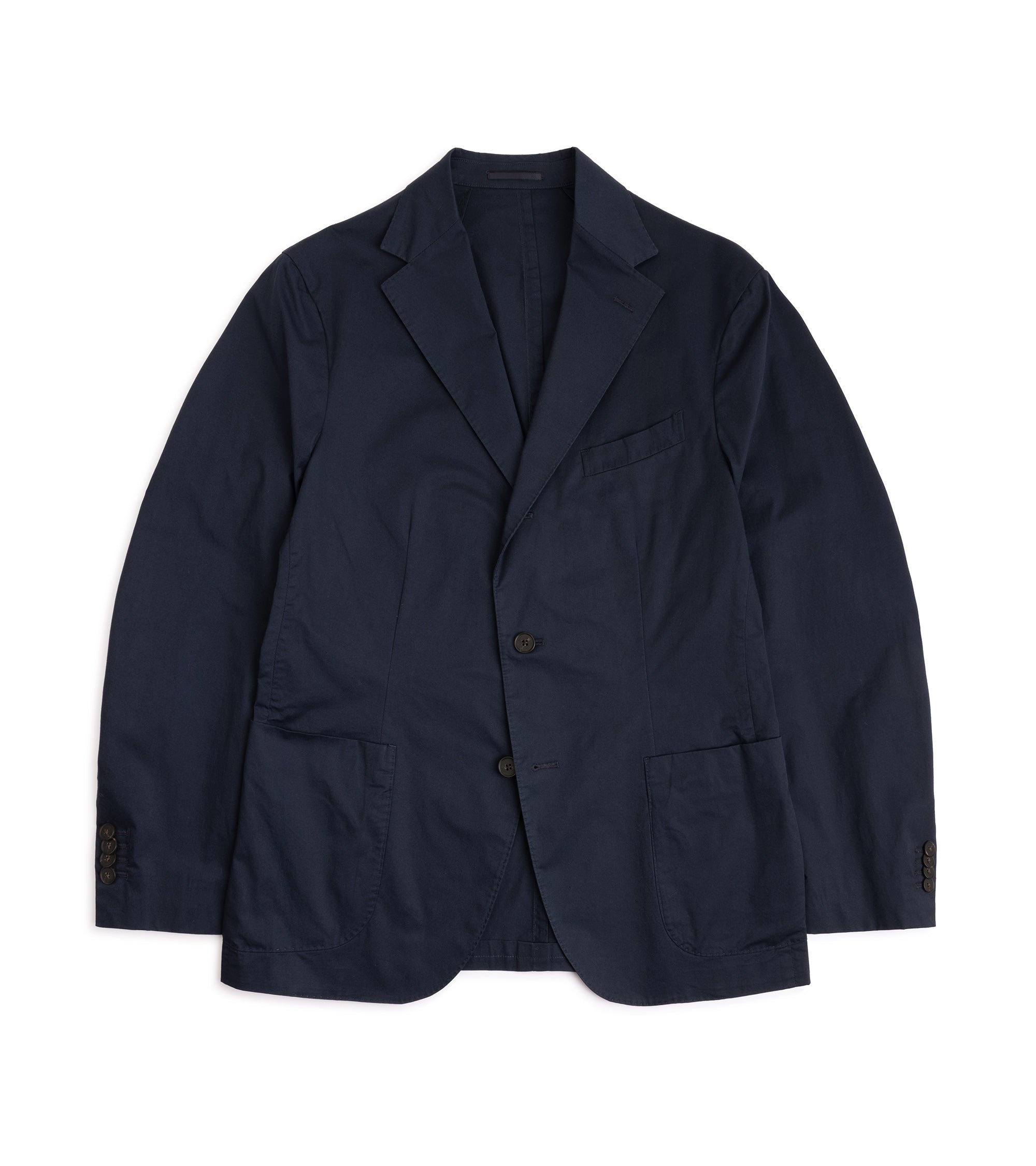 Boglioli Cotton Stretch Travel Suit Jacket: Navy