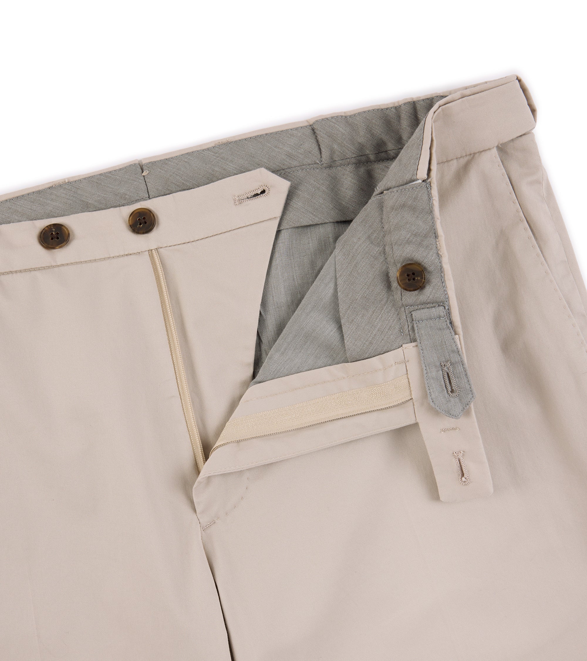 Boglioli Cotton Stretch Travel Suit Trousers: Putty