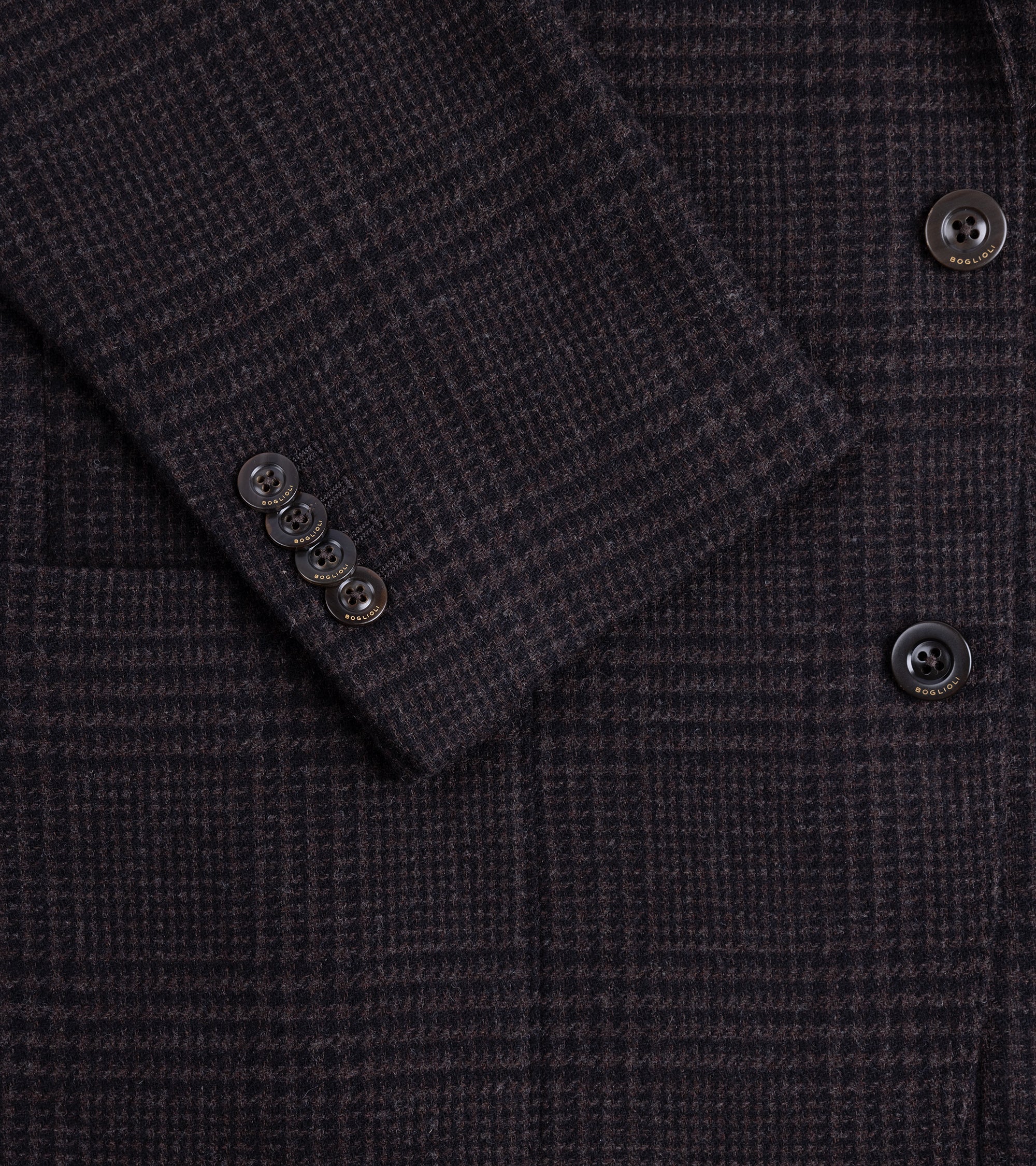 Boglioli Wool Cashmere Prince of Wales Check K Jacket: Navy/Brown
