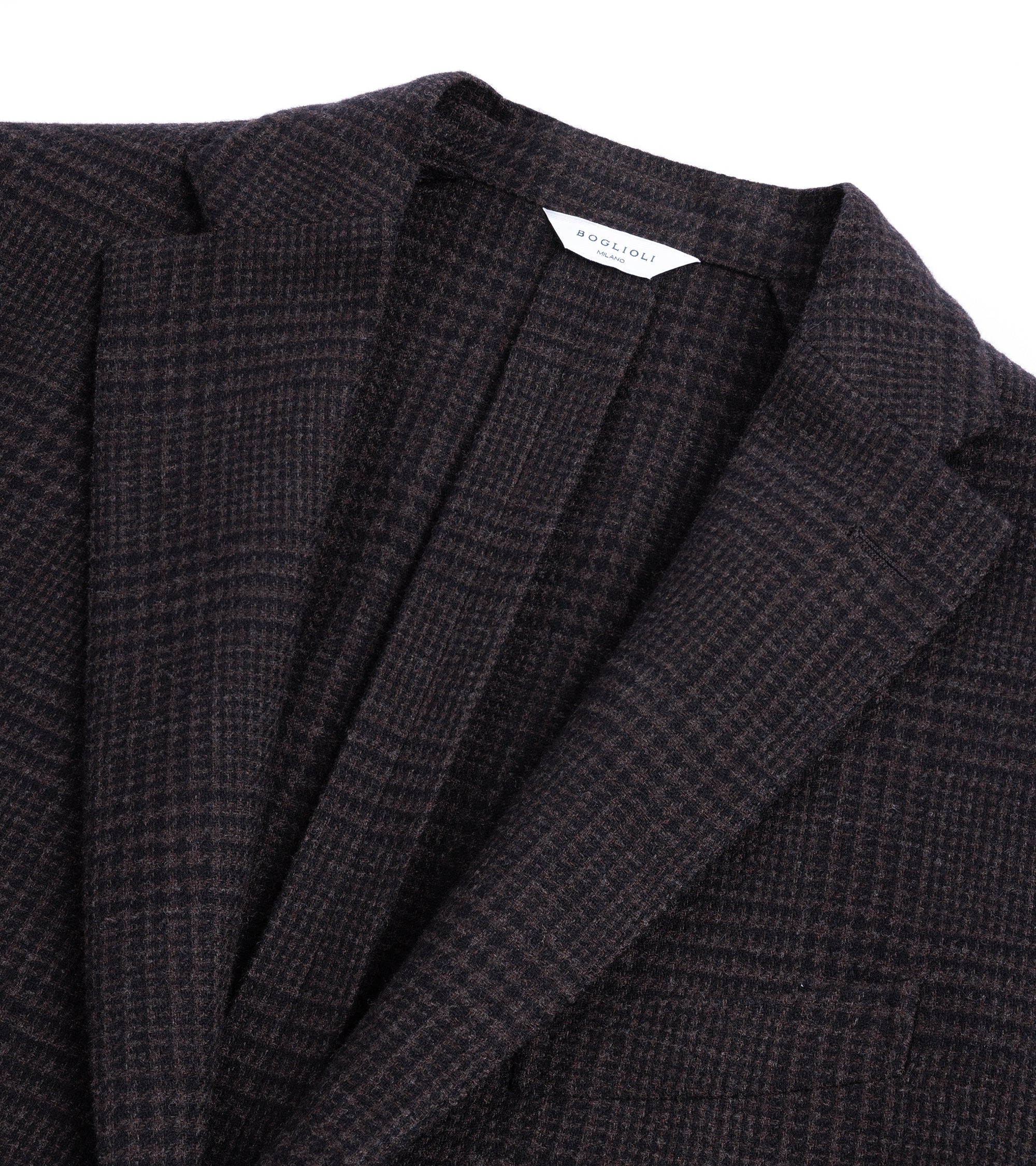 Boglioli Wool Cashmere Prince of Wales Check K Jacket: Navy/Brown