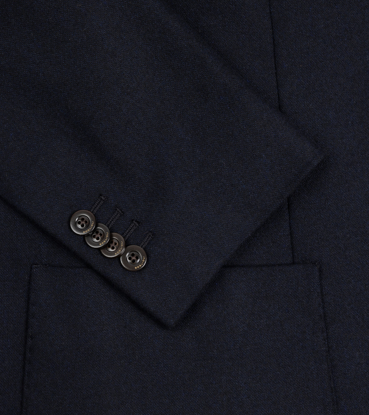 Boglioli Wool Flannel Hopsack K Jacket: Navy