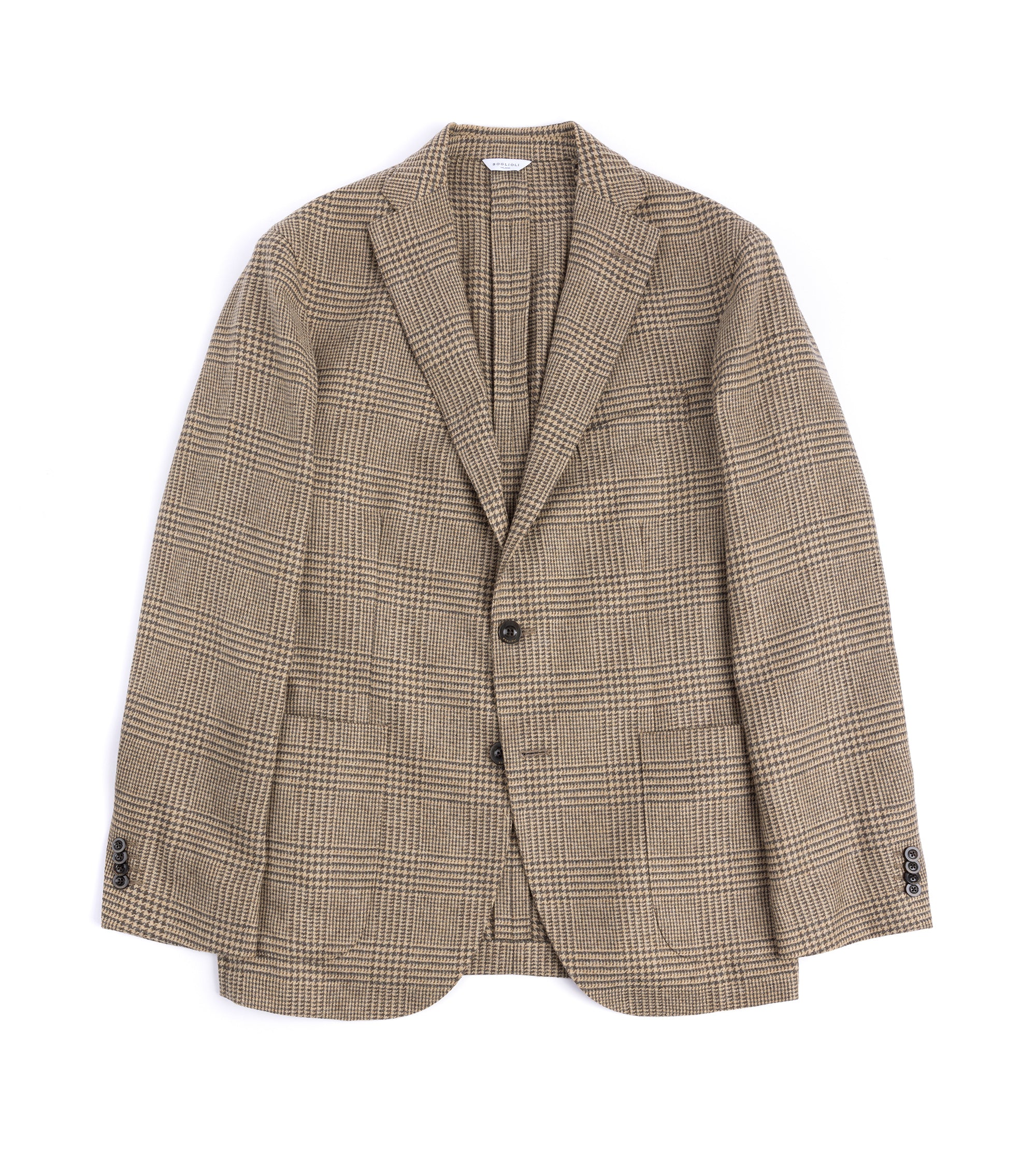 Boglioli Wool Mix Prince of Wales Check K Jacket: Tan/Olive