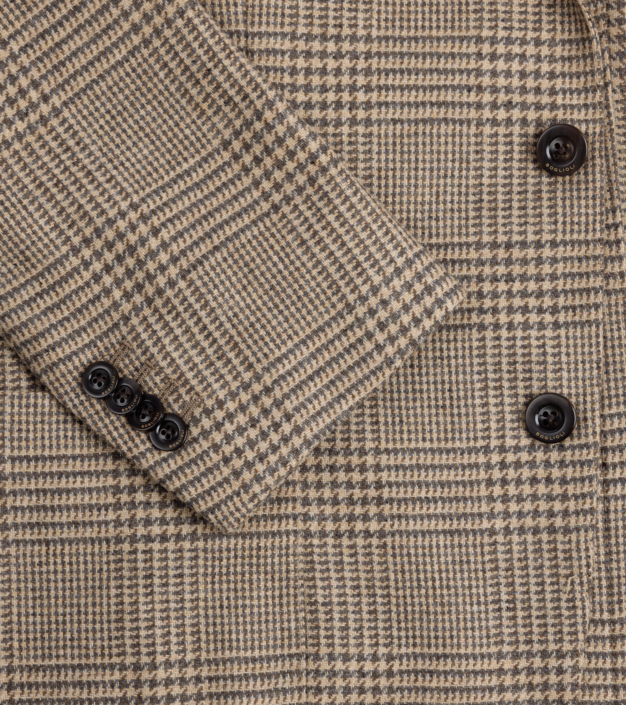 Boglioli Wool Mix Prince of Wales Check K Jacket: Tan/Olive