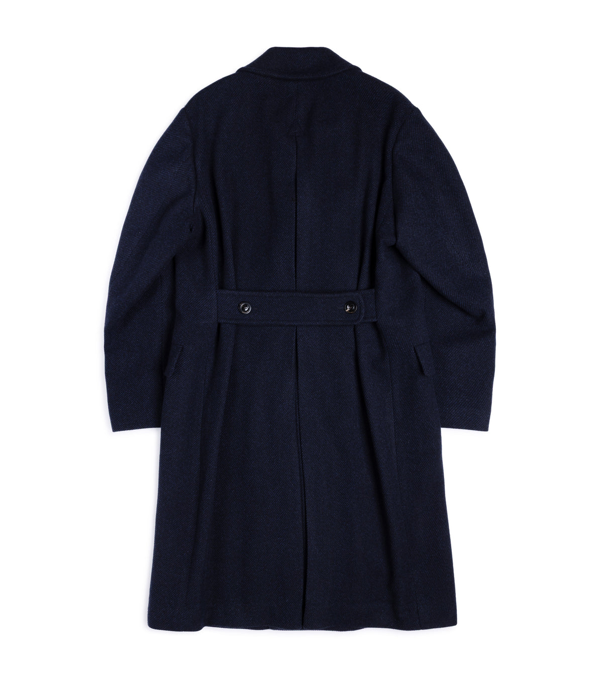 Boglioli Wool Cashmere Twill Ulster Coat: Navy