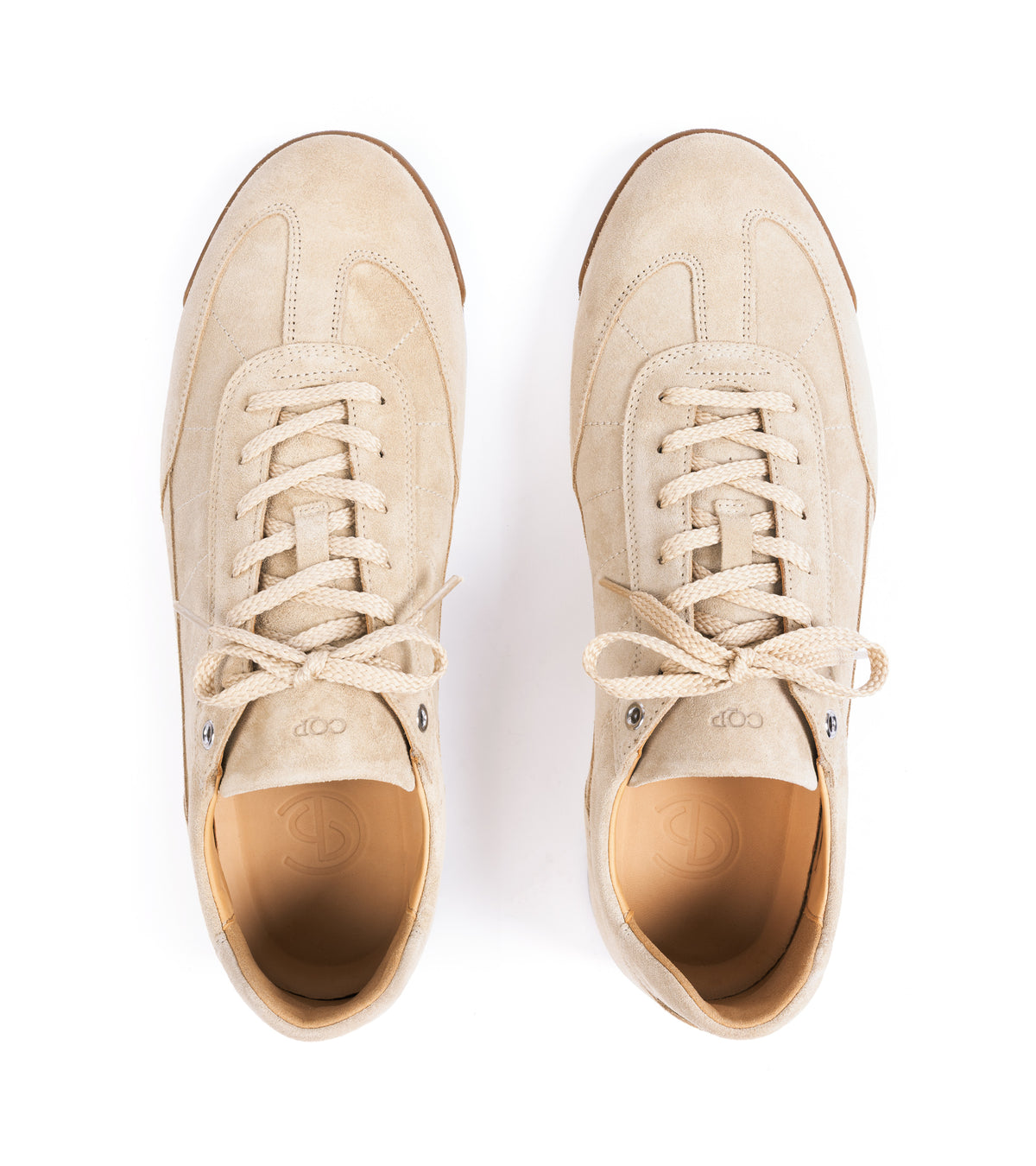 CQP Piazza Suede Sneaker in sand, product photo.