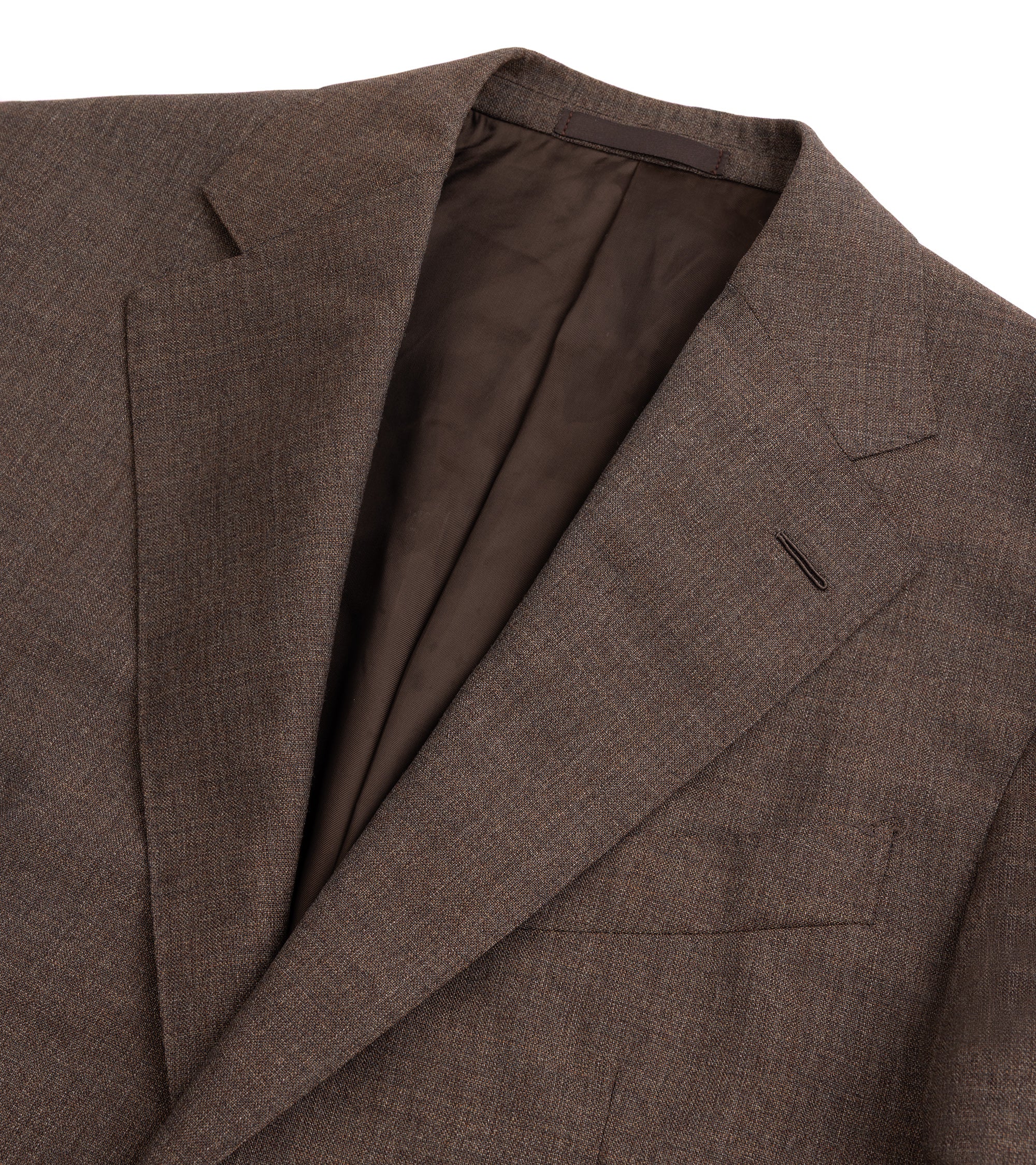 Caruso Aida 3-Ply Wool Canvas Suit: Brown