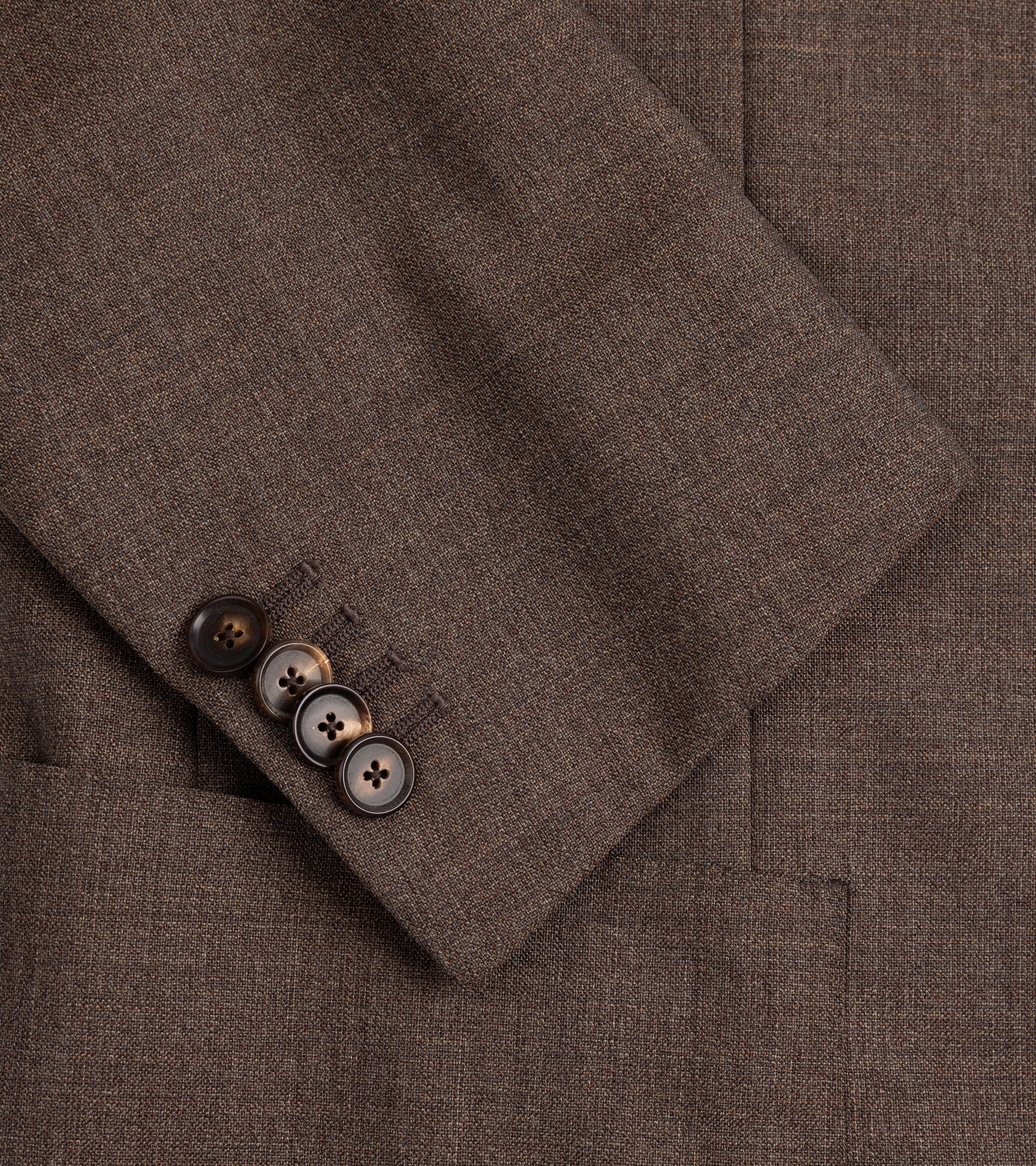 Caruso Aida 3-Ply Wool Canvas Suit: Brown