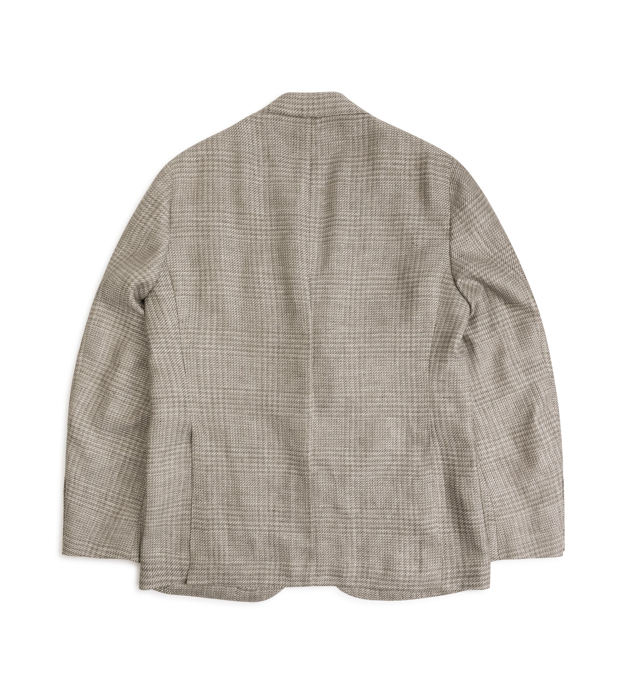 Caruso Aida Linen Wool Prince of Wales Check Jacket: Biscuit