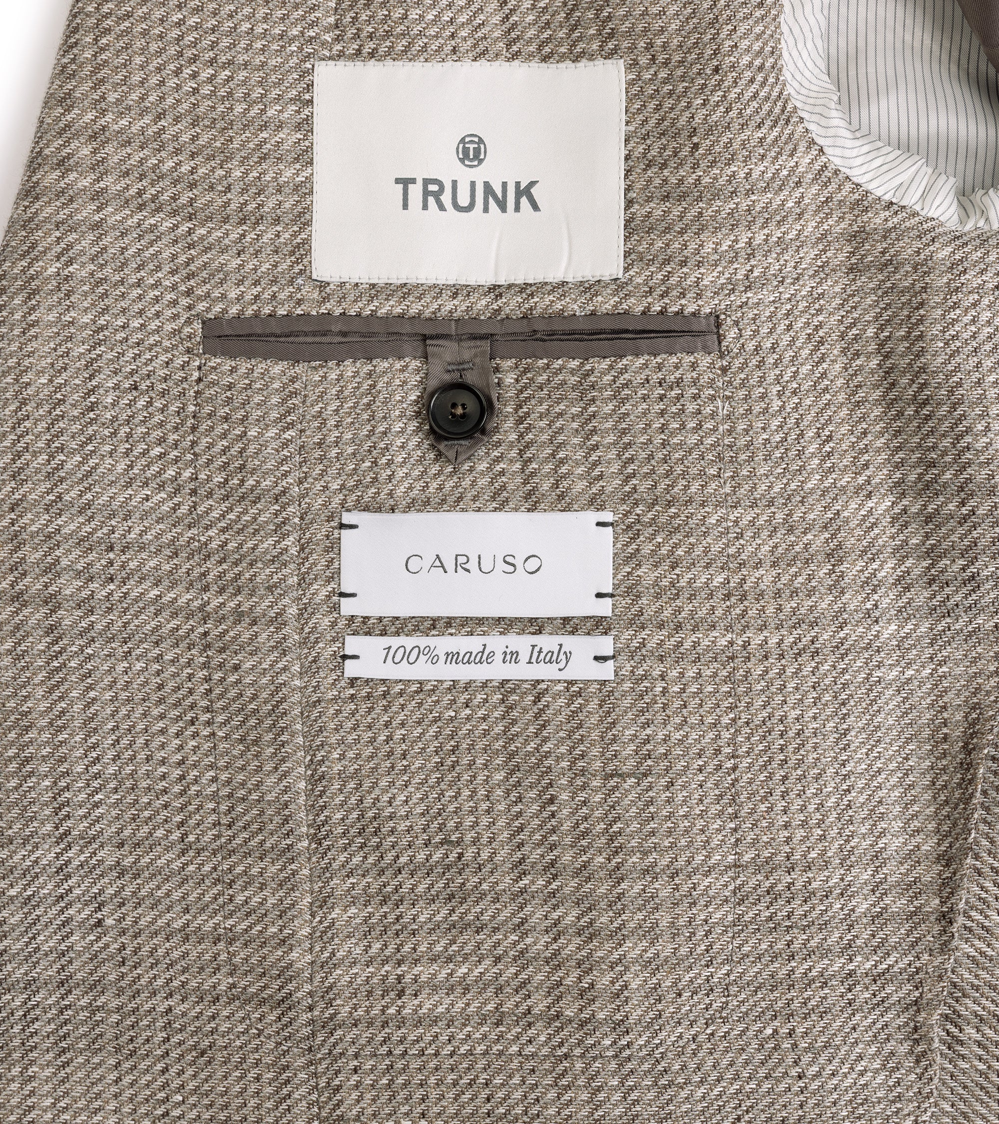 Caruso Aida Linen Wool Prince of Wales Check Jacket: Biscuit