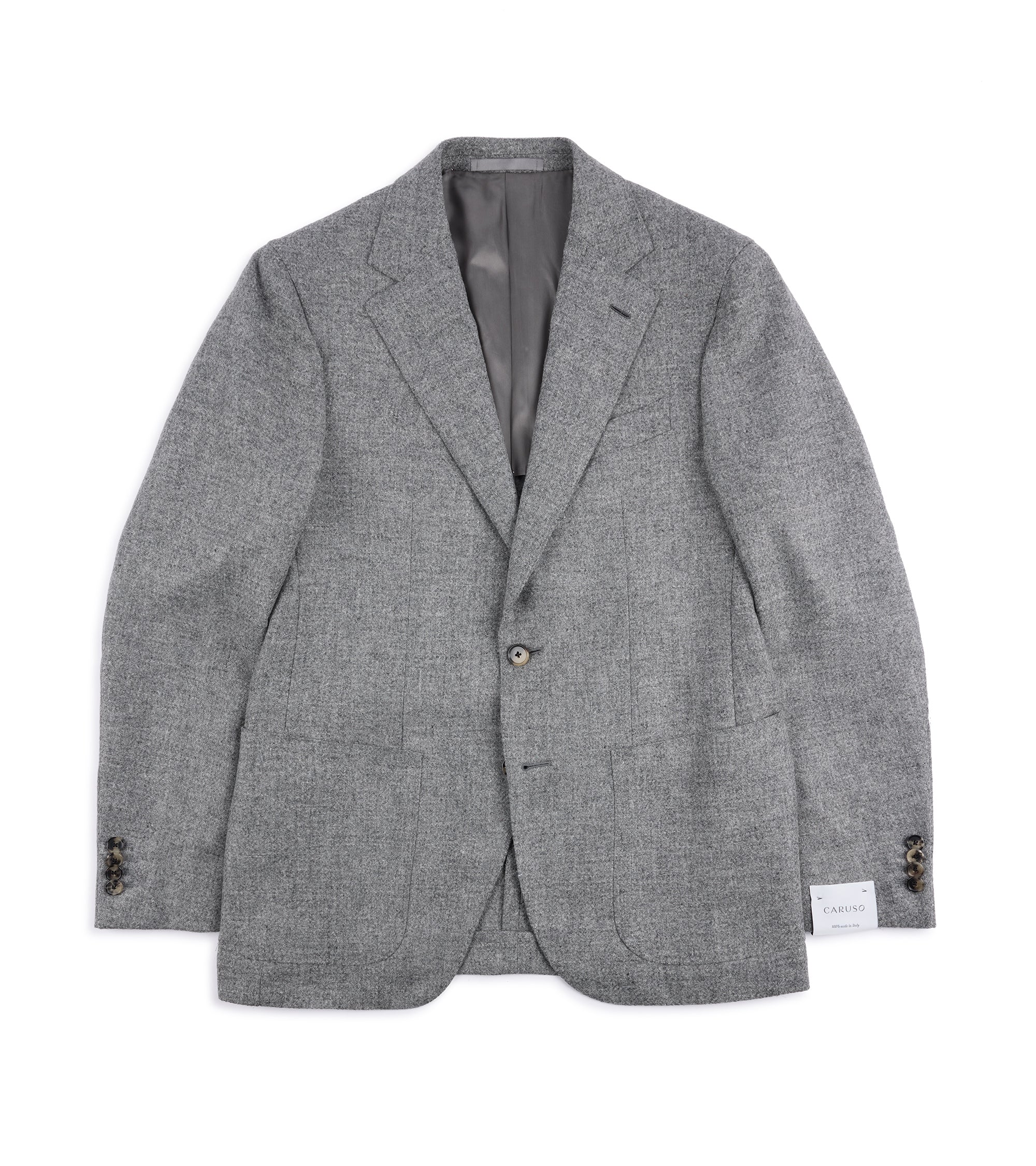 Caruso Aida Soft Shetland Wool Tweed Jacket: Grey