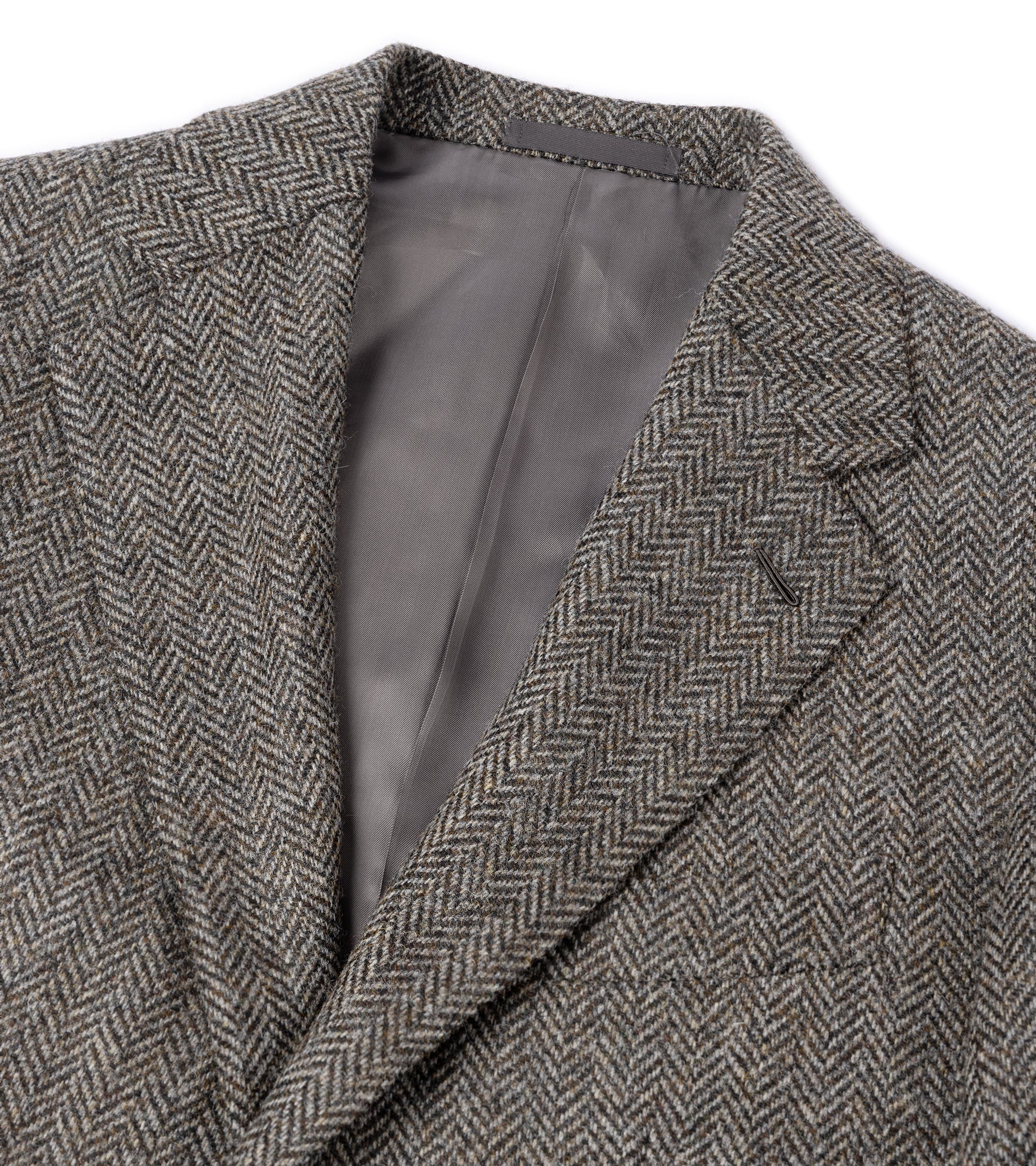 Caruso Aida Wool Herringbone Jacket: Biscuit