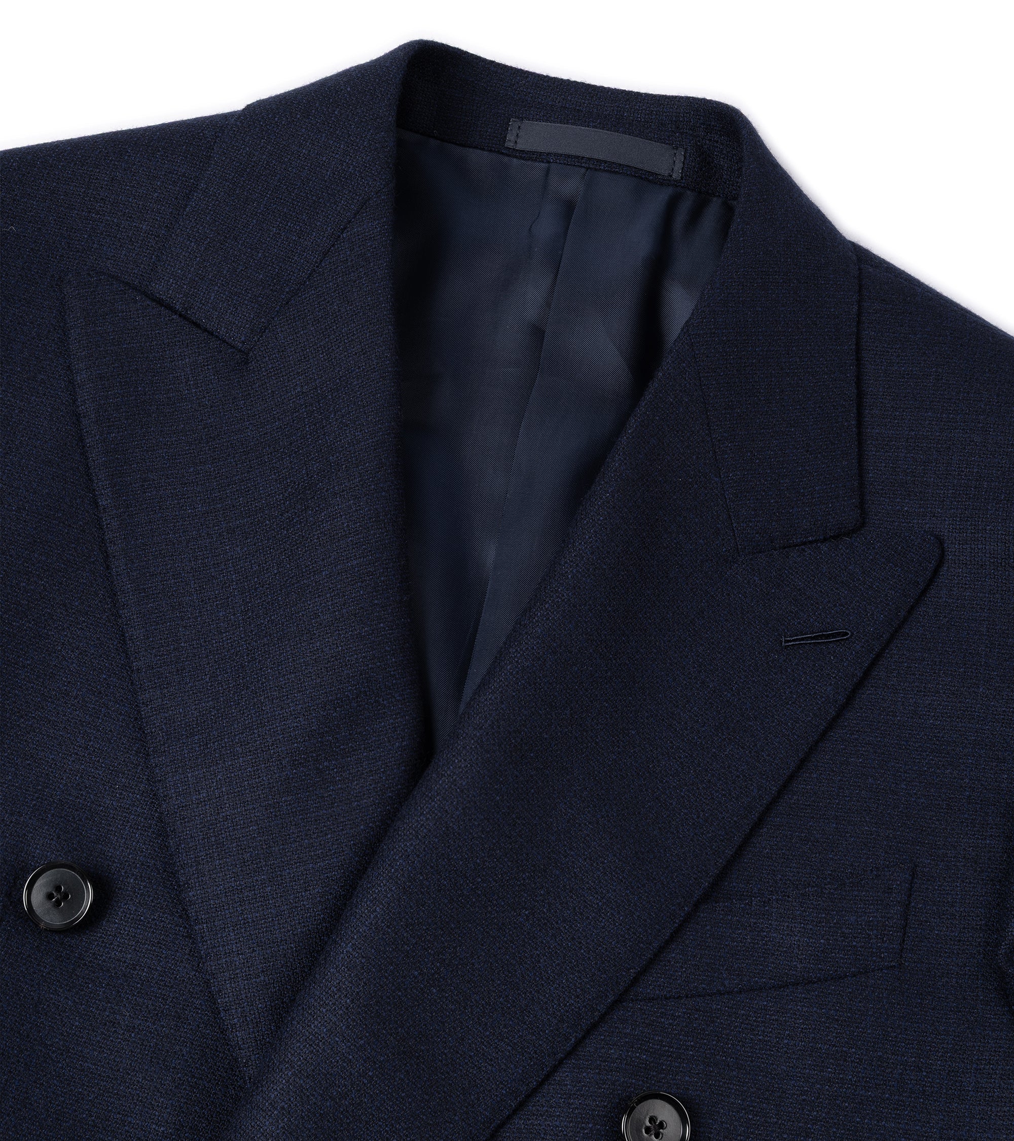 Caruso Aida Wool Melange Double-Breasted Jacket: Navy