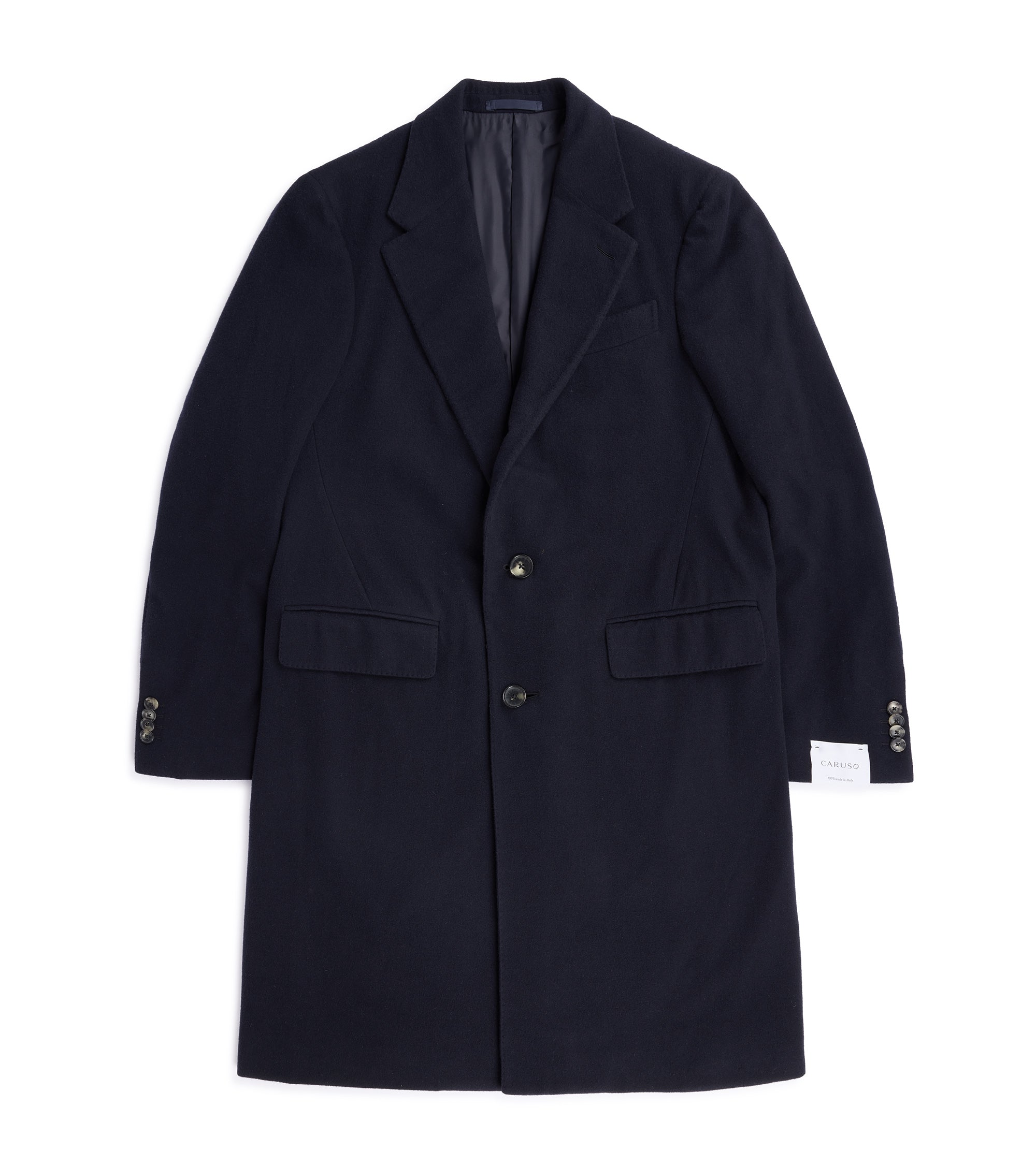 Caruso Aida Wool Overcoat: Navy