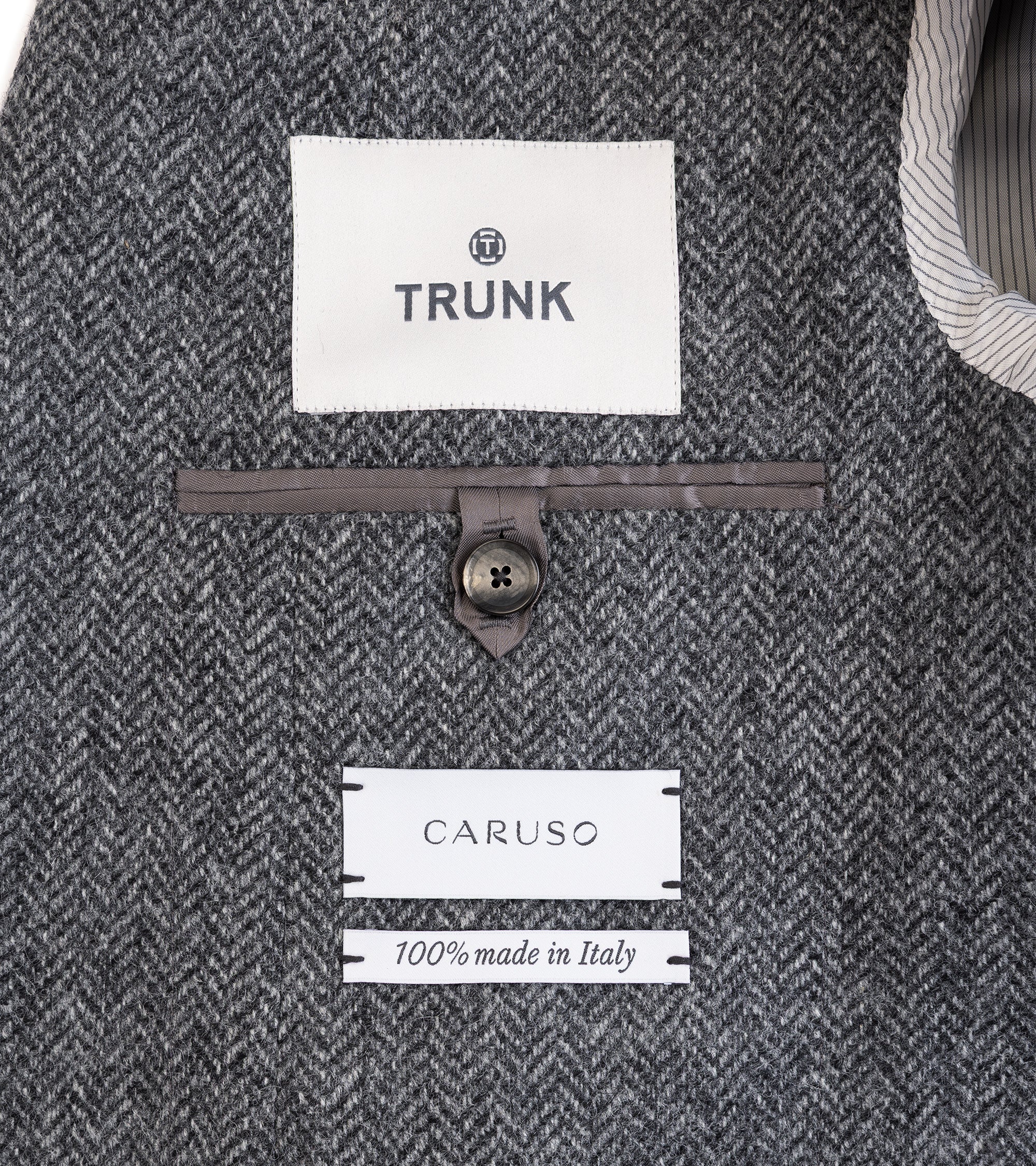 Caruso Aida Shetland Wool Herringbone Jacket: Grey