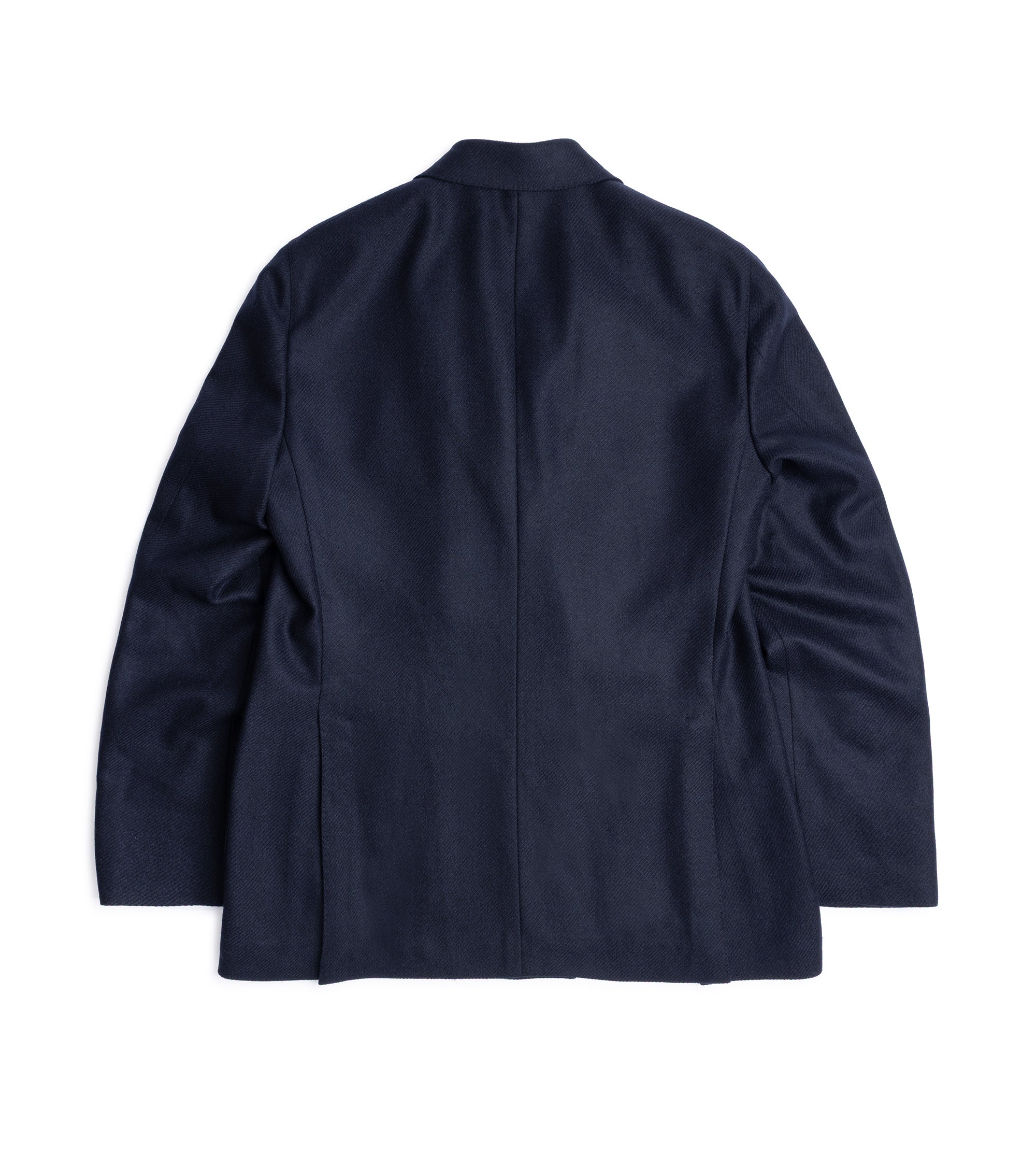 Caruso Aida Wool Cashmere Twill Double Breasted Jacket: Navy