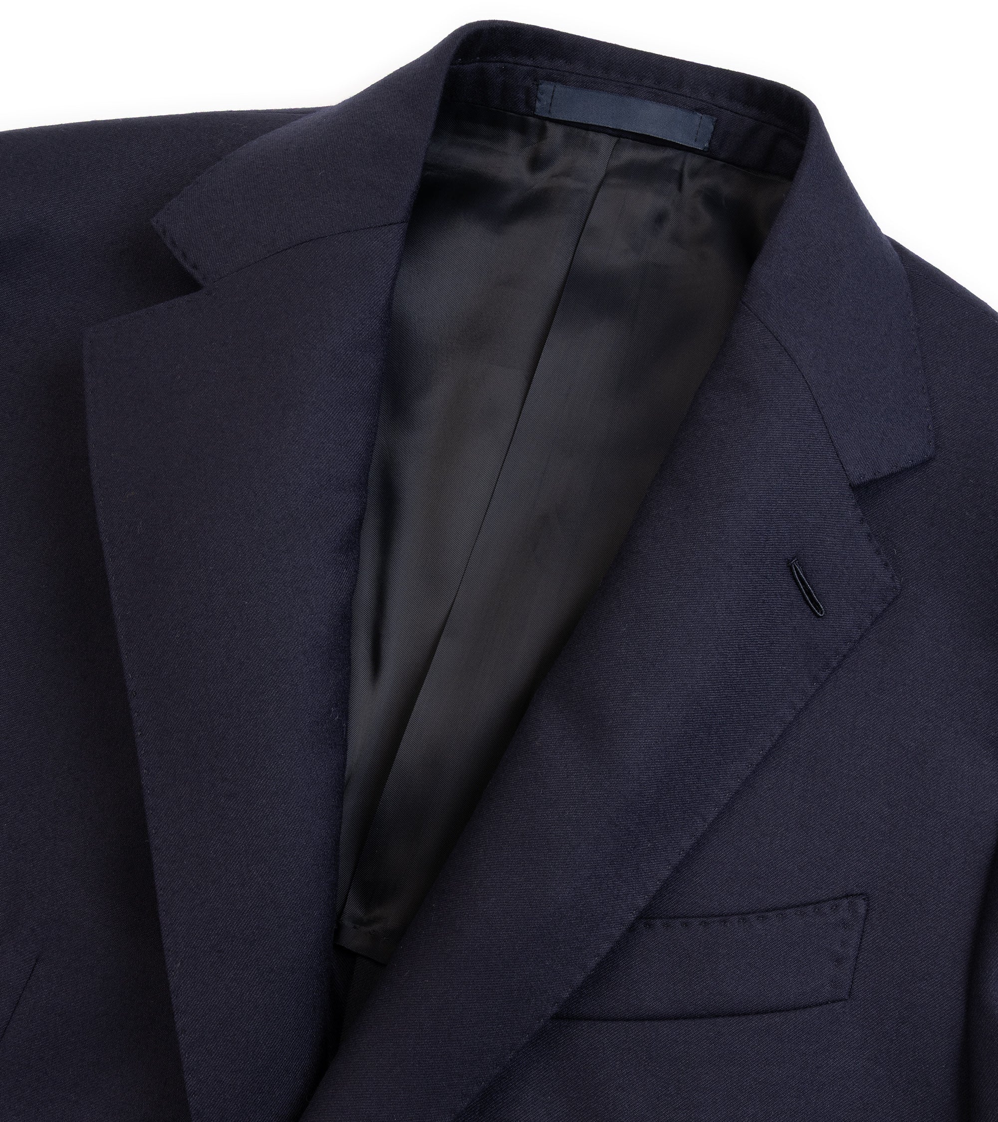 Caruso Superlight Wool Flannel Suit: Navy