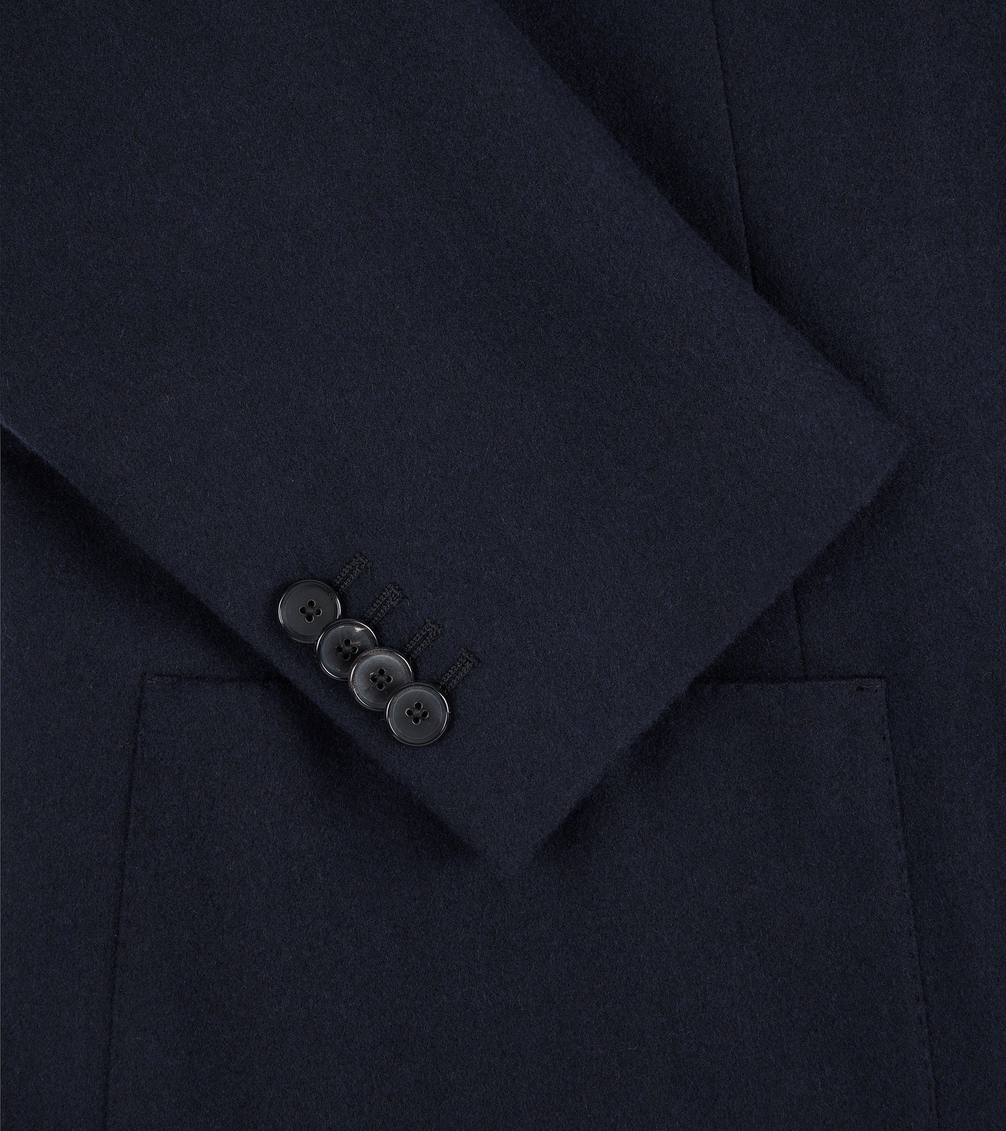 Caruso for Trunk Butterfly Fox Flannel Wool Cashmere Jacket: Navy