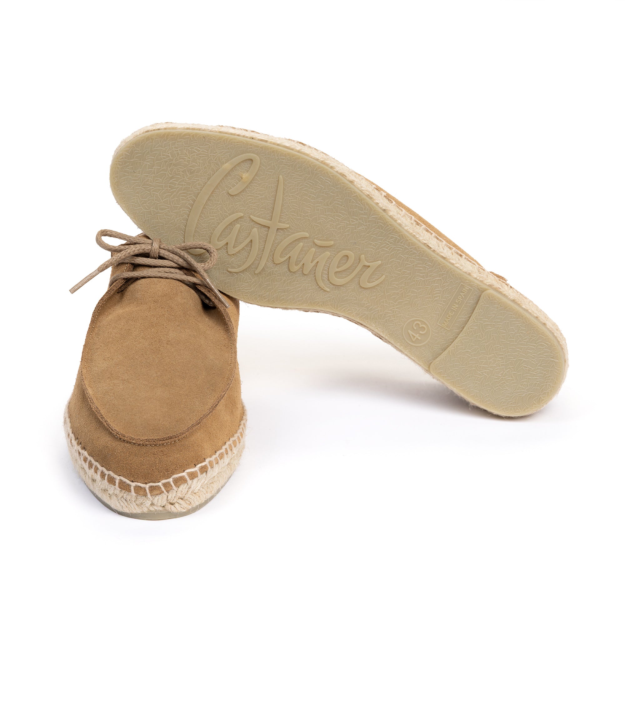 Castañer Ned Suede Lace-Up Espadrille: Sand