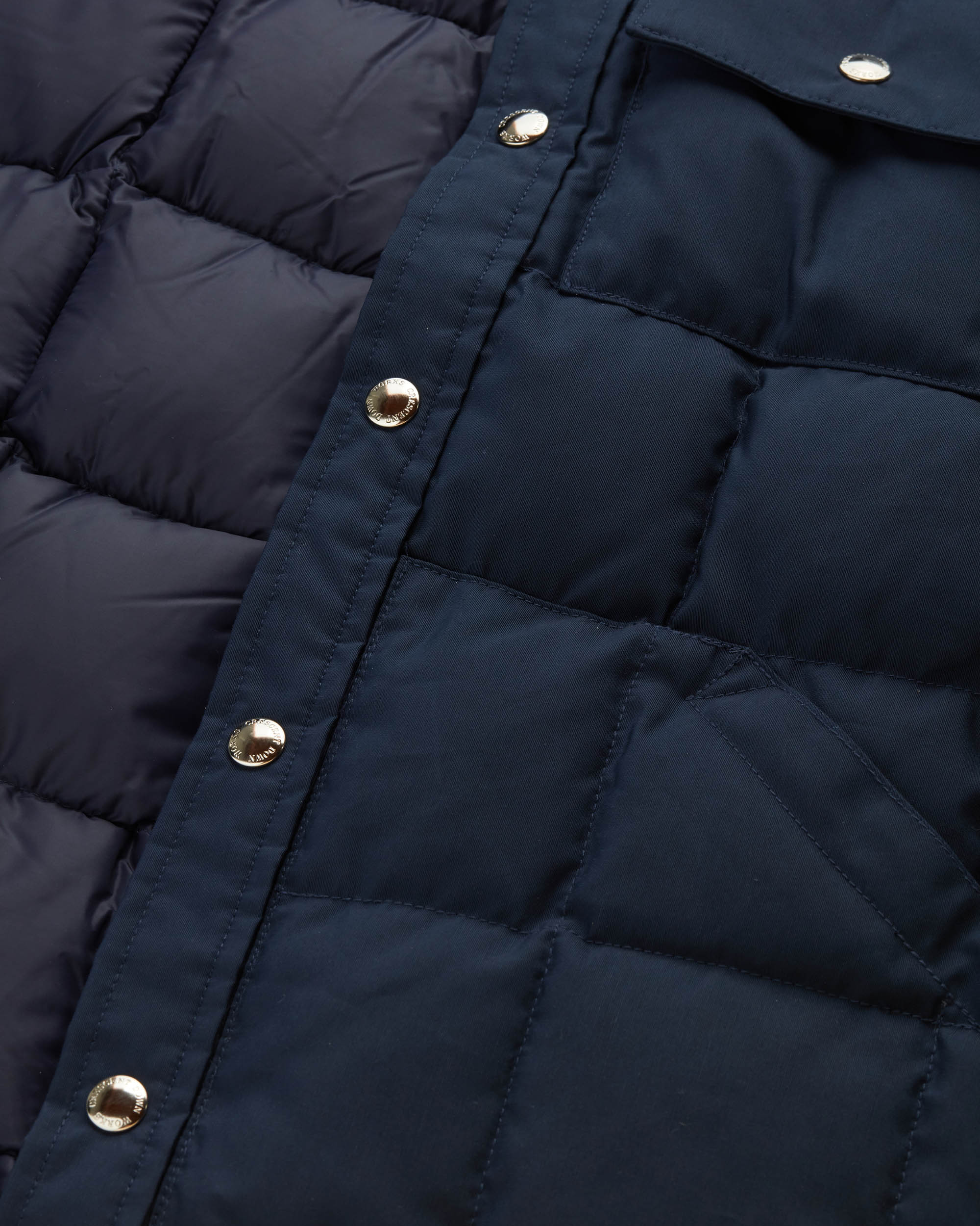 Crescent Down Works 60/40 Padded Down Shirt: Navy