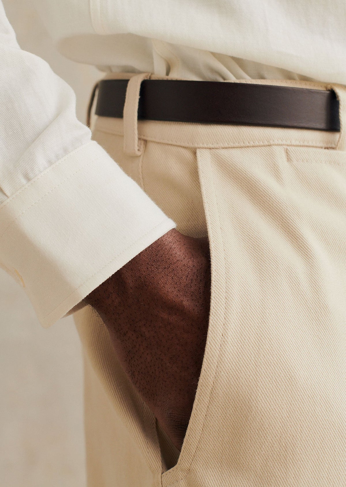 De Bonne Facture Heavy Cotton Balloon Trousers: Cream