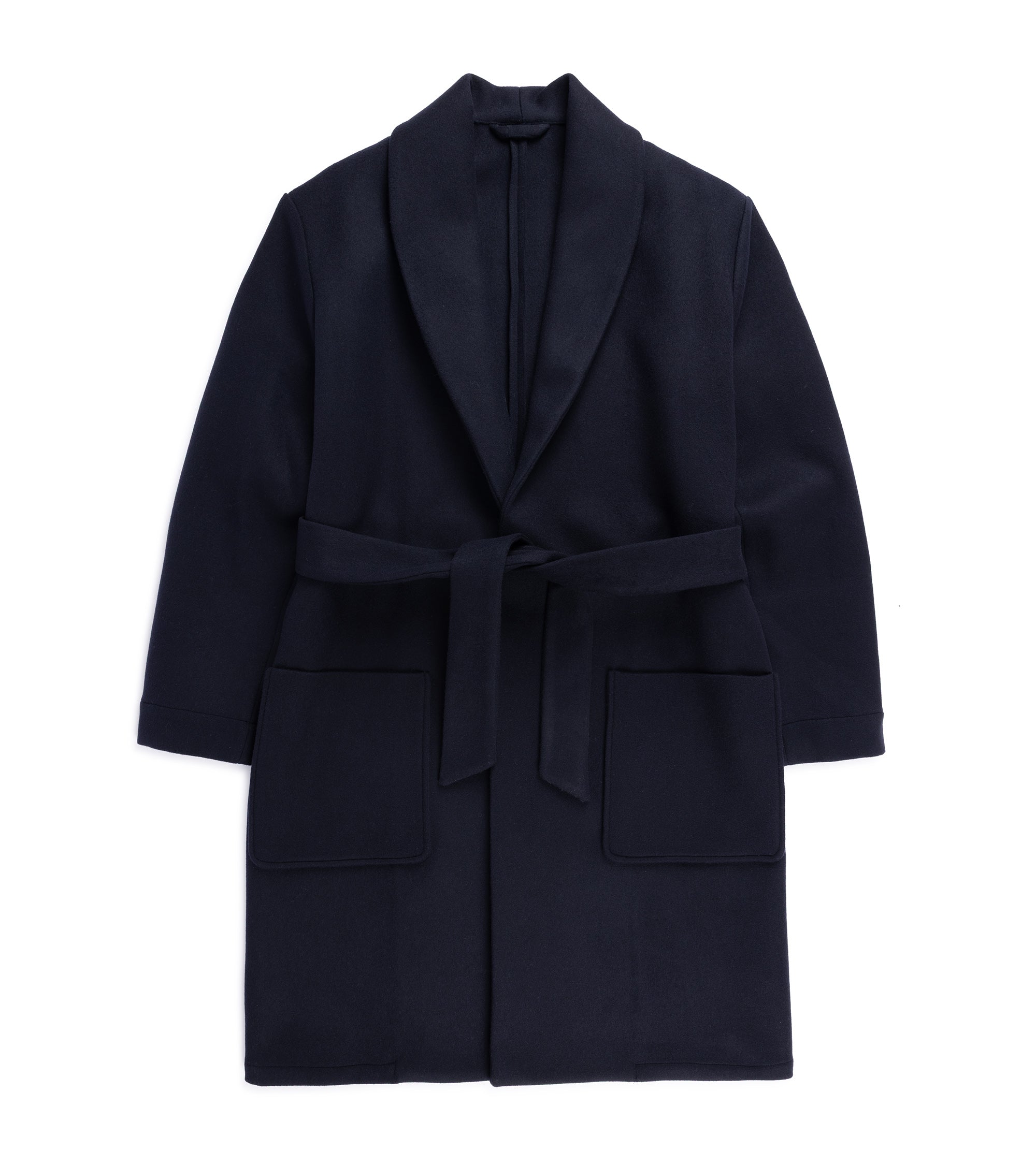De Bonne Facture Austrian Wool Cardigan Coat: Navy
