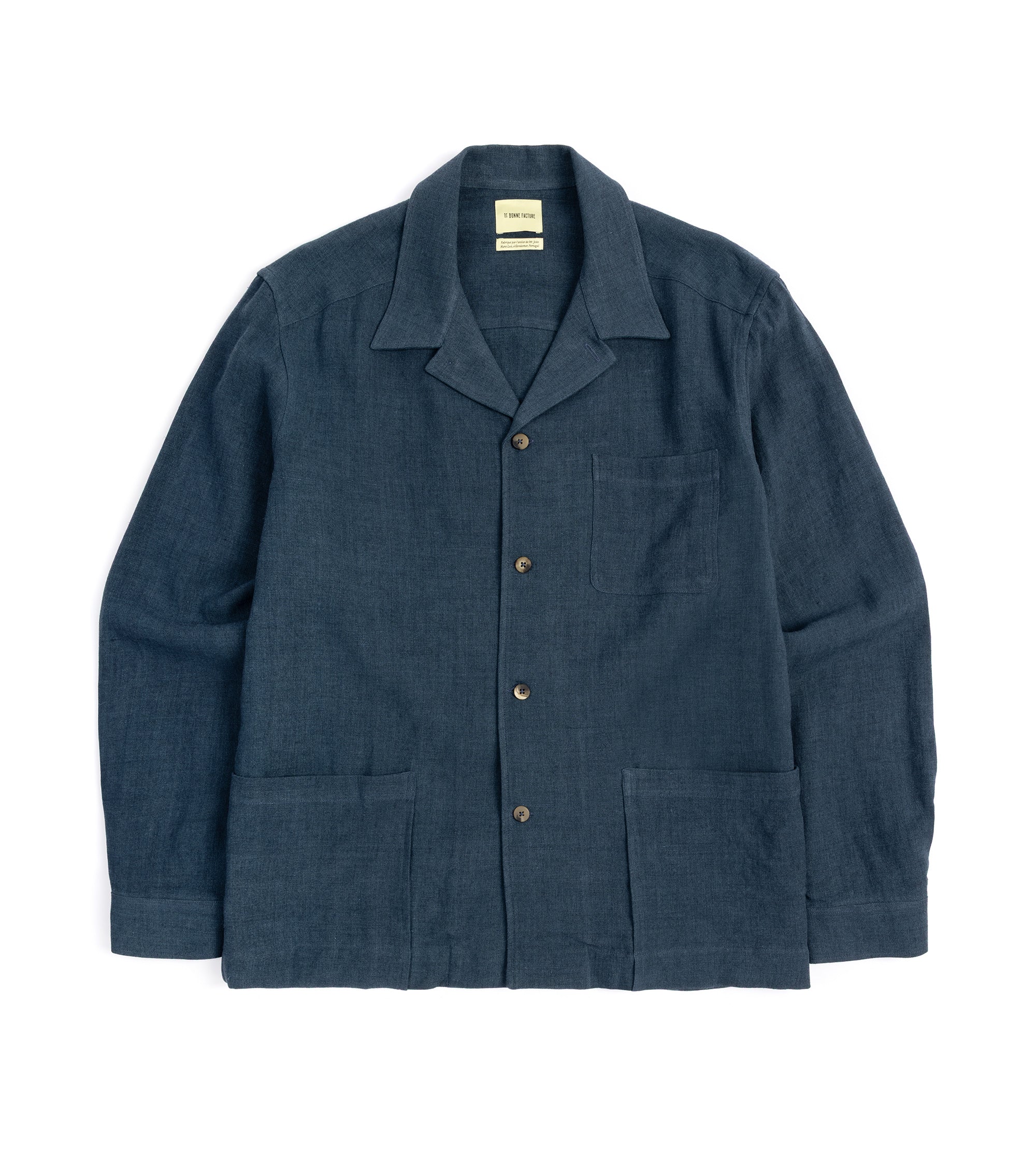 De Bonne Facture Belgian Wool Linen Painter's Jacket: Prussian Blue