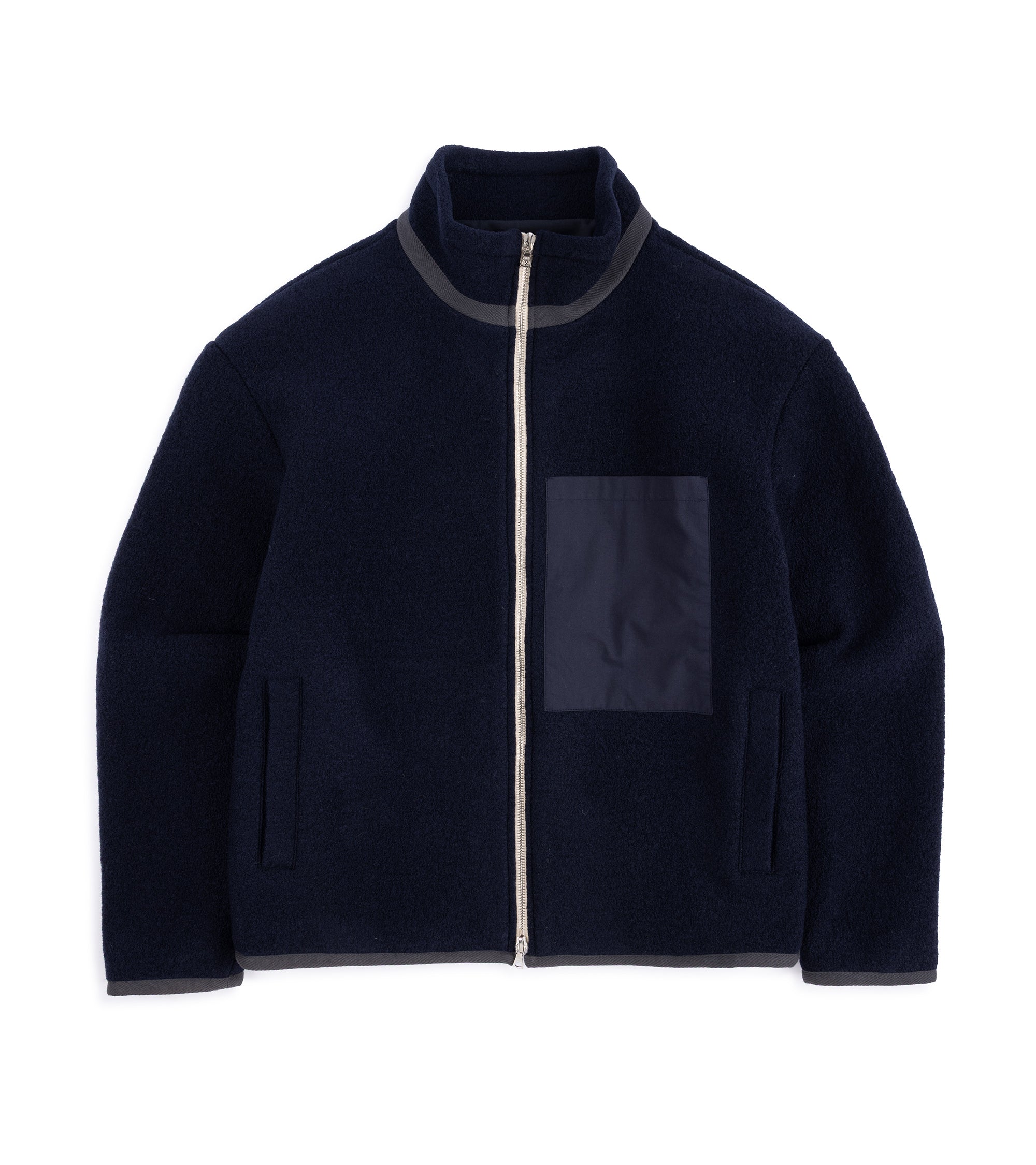 De Bonne Facture Boiled Wool Sherpa Jacket: Navy