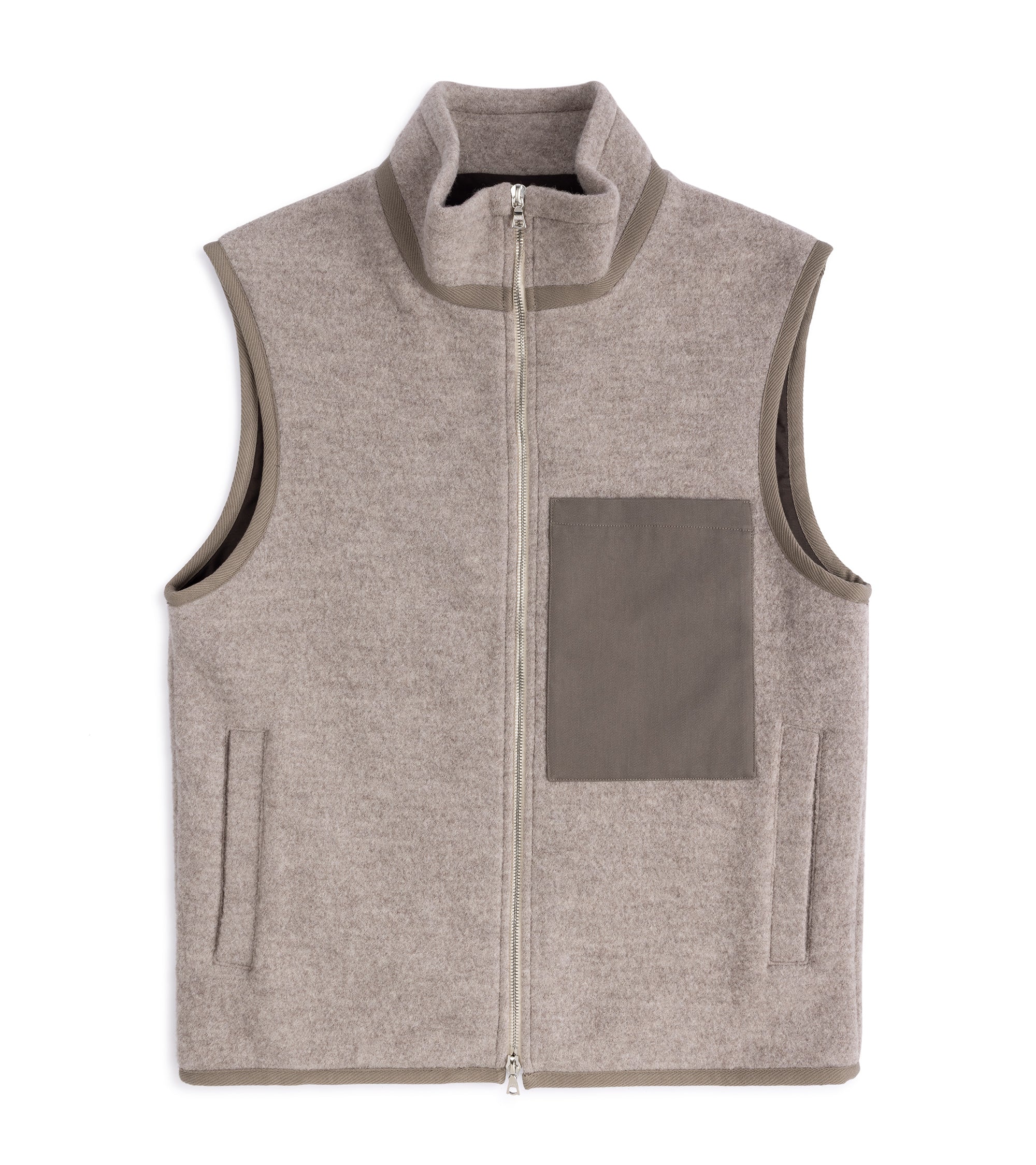 De Bonne Facture Boiled Wool Sherpa Vest: Beige
