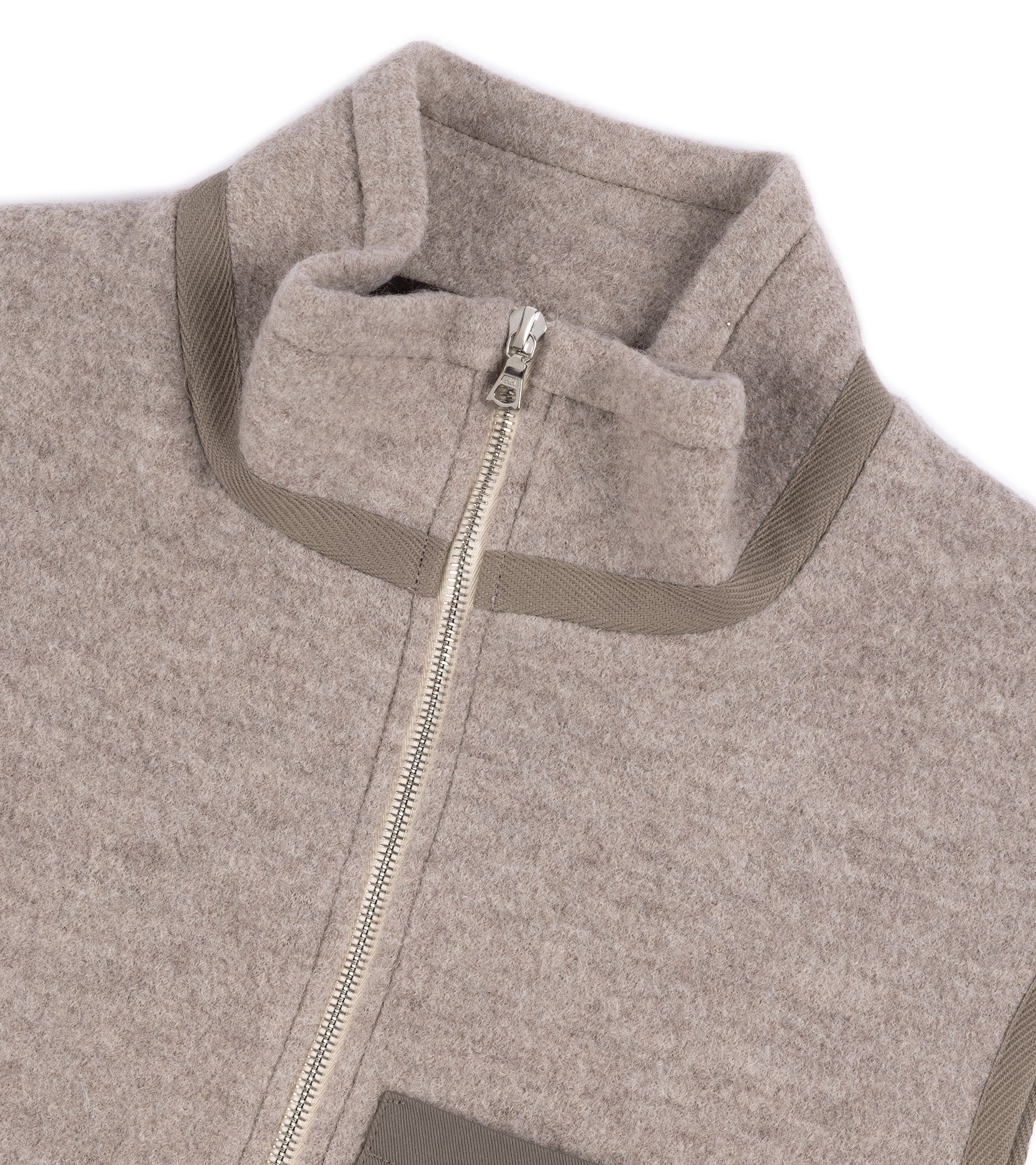 De Bonne Facture Boiled Wool Sherpa Vest: Beige