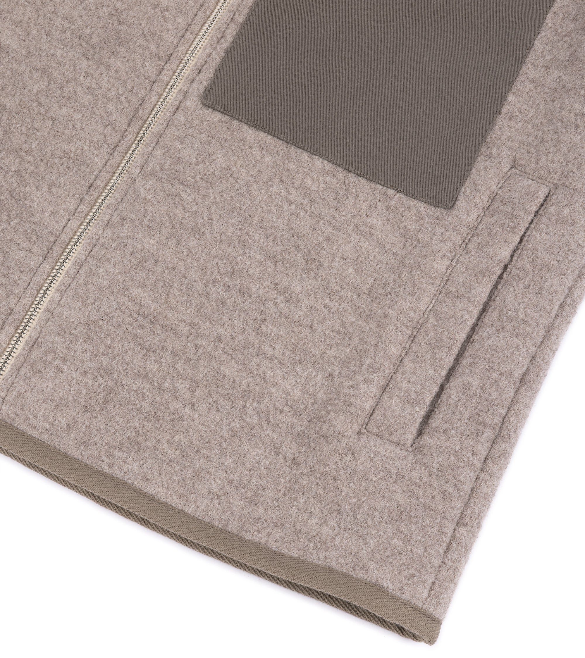 De Bonne Facture Boiled Wool Sherpa Vest: Beige