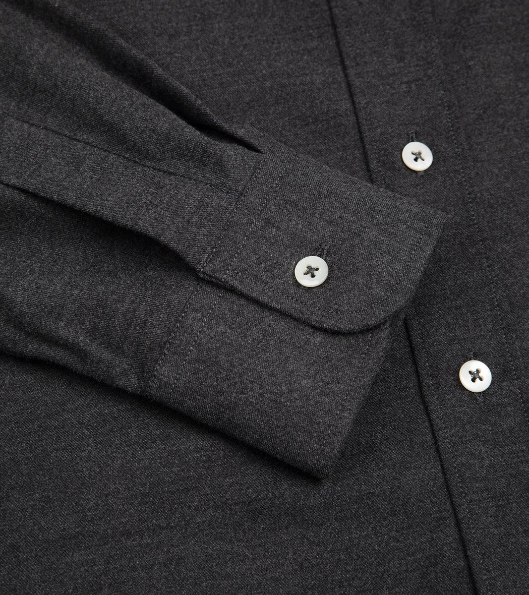 De Bonne Facture Button Down Flannel Shirt: Grey – Trunk Clothiers