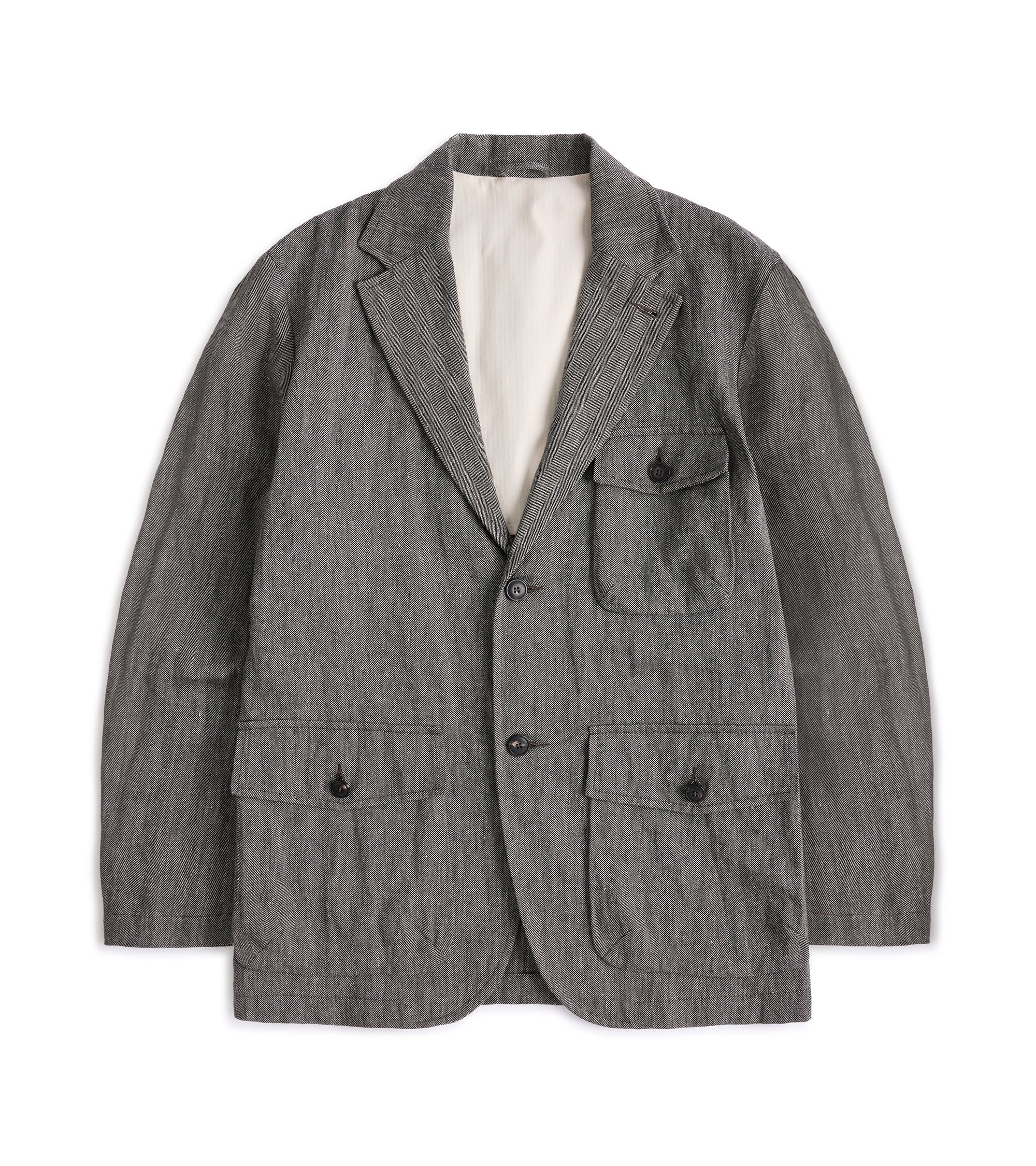 East Harbour Surplus Chester Cotton Linen Herringbone Sport Jacket: Grey