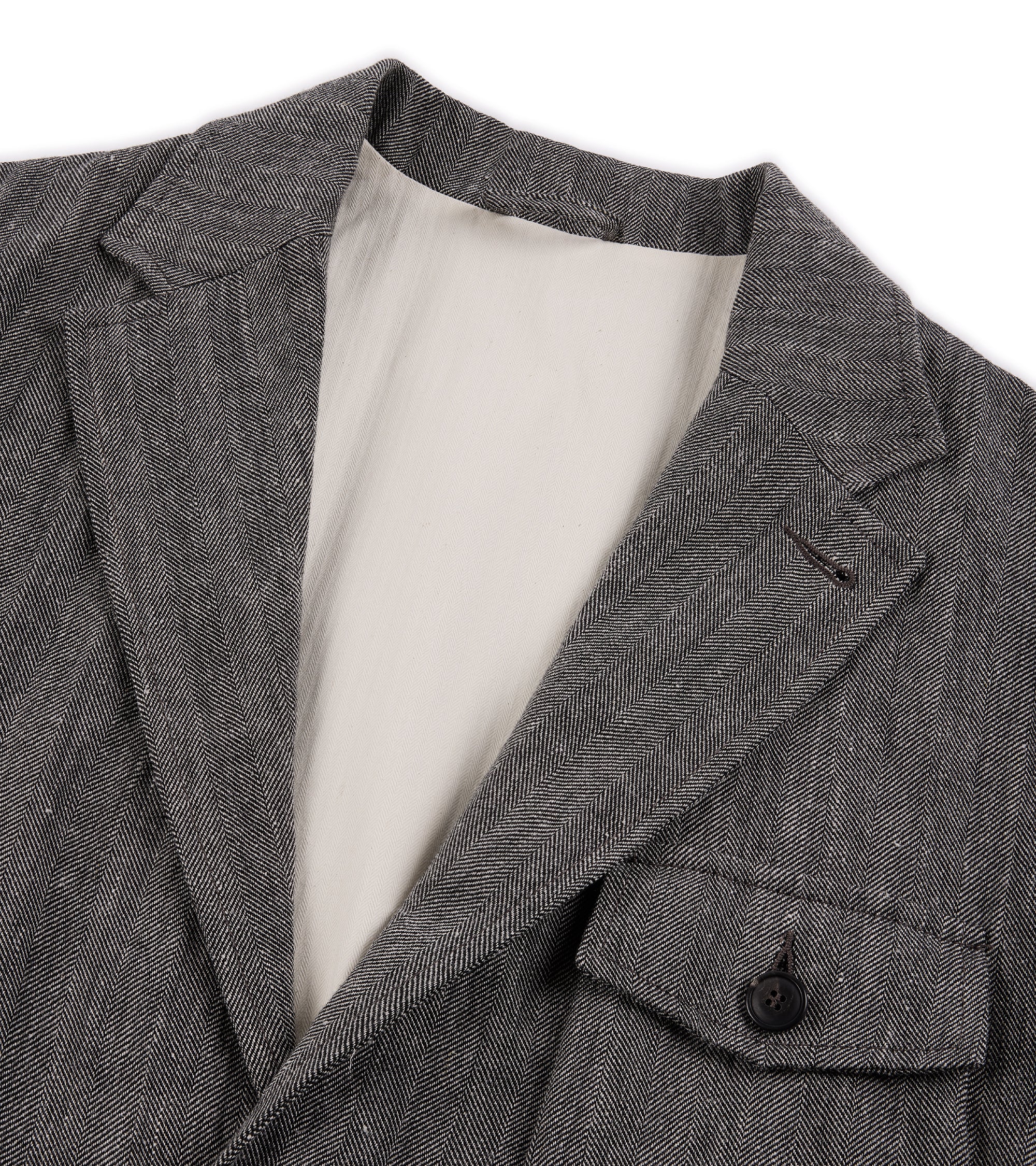 East Harbour Surplus Chester Cotton Linen Herringbone Sport Jacket: Grey