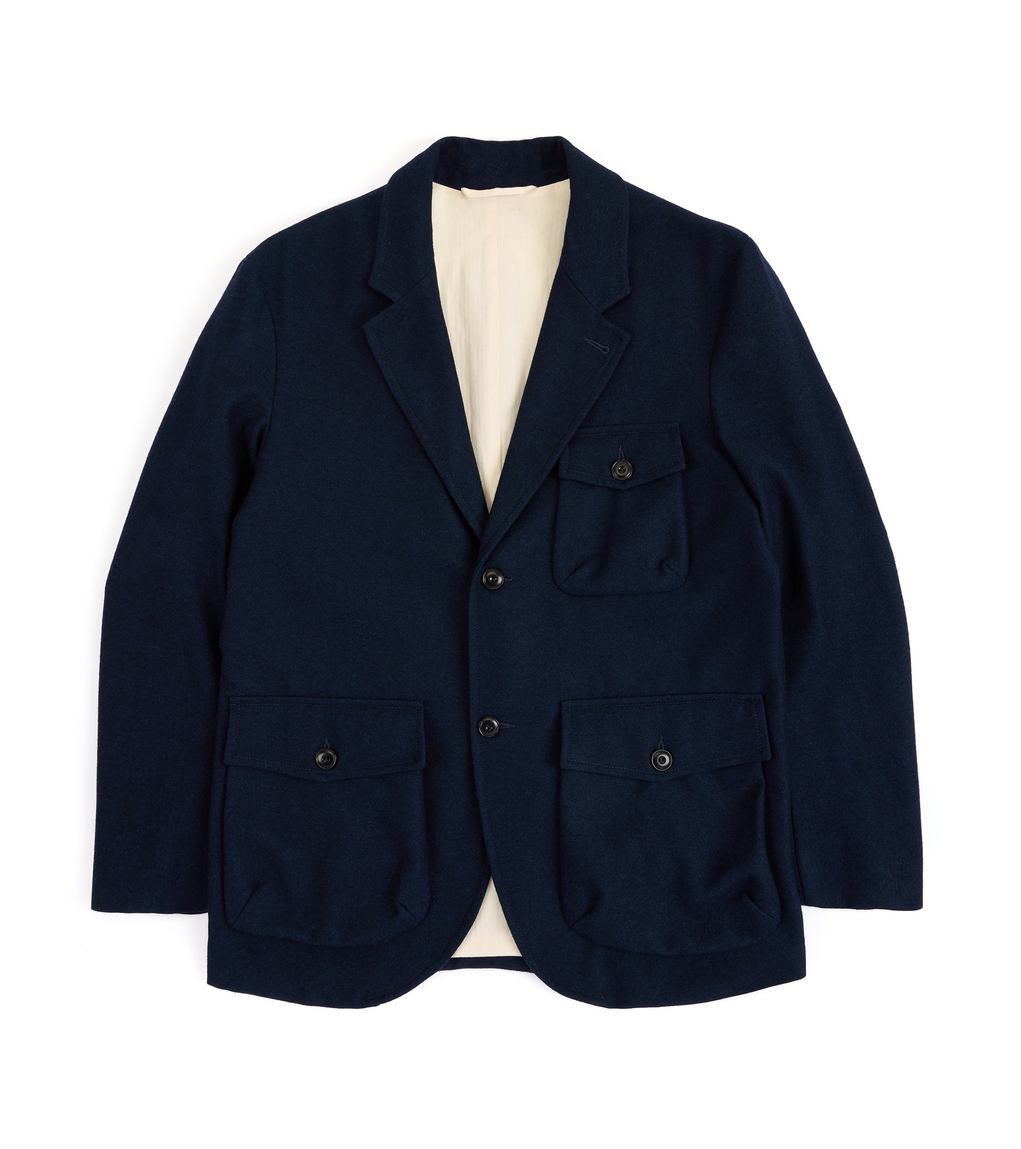 East Harbour Surplus Chester Washed Wool Flannel Jacket: Navy