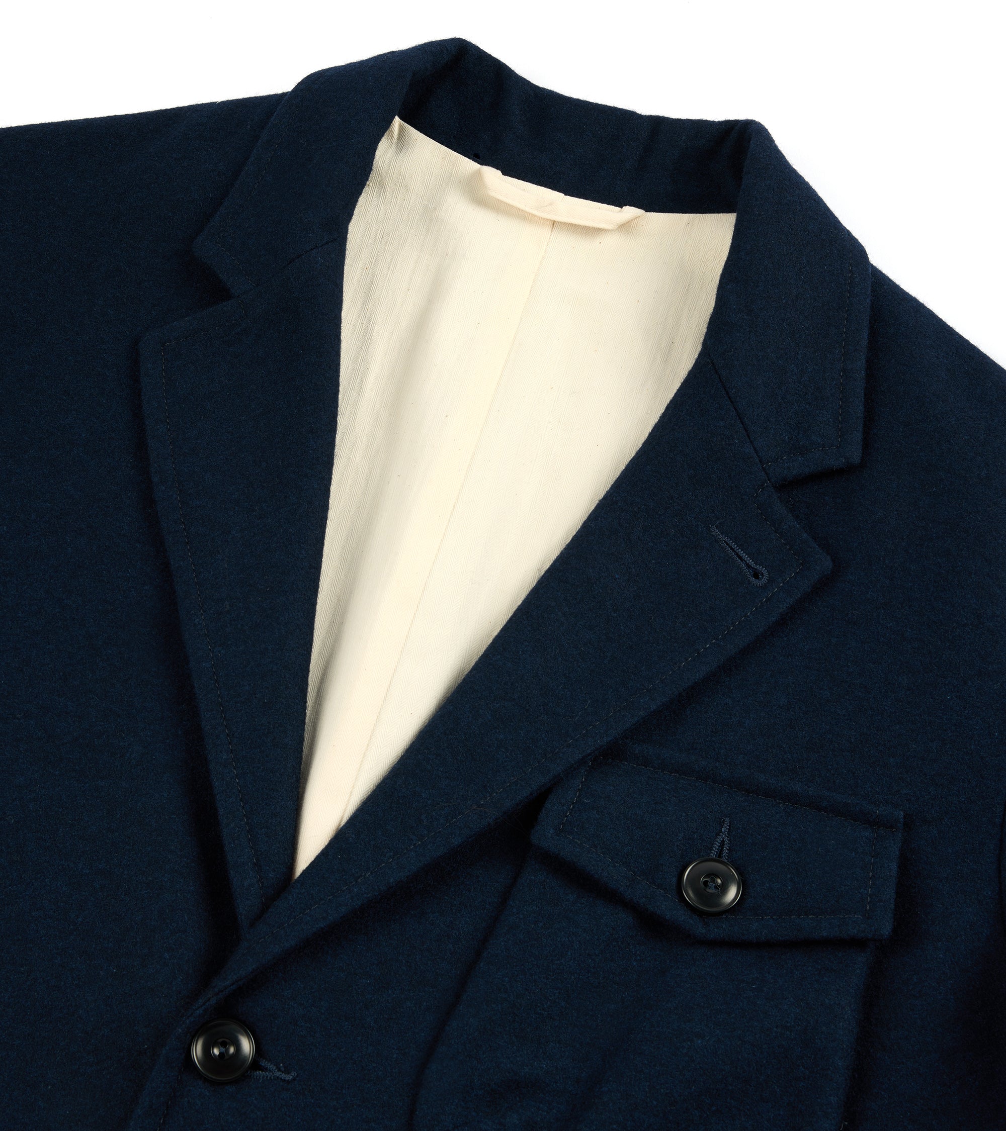East Harbour Surplus Chester Washed Wool Flannel Jacket: Navy