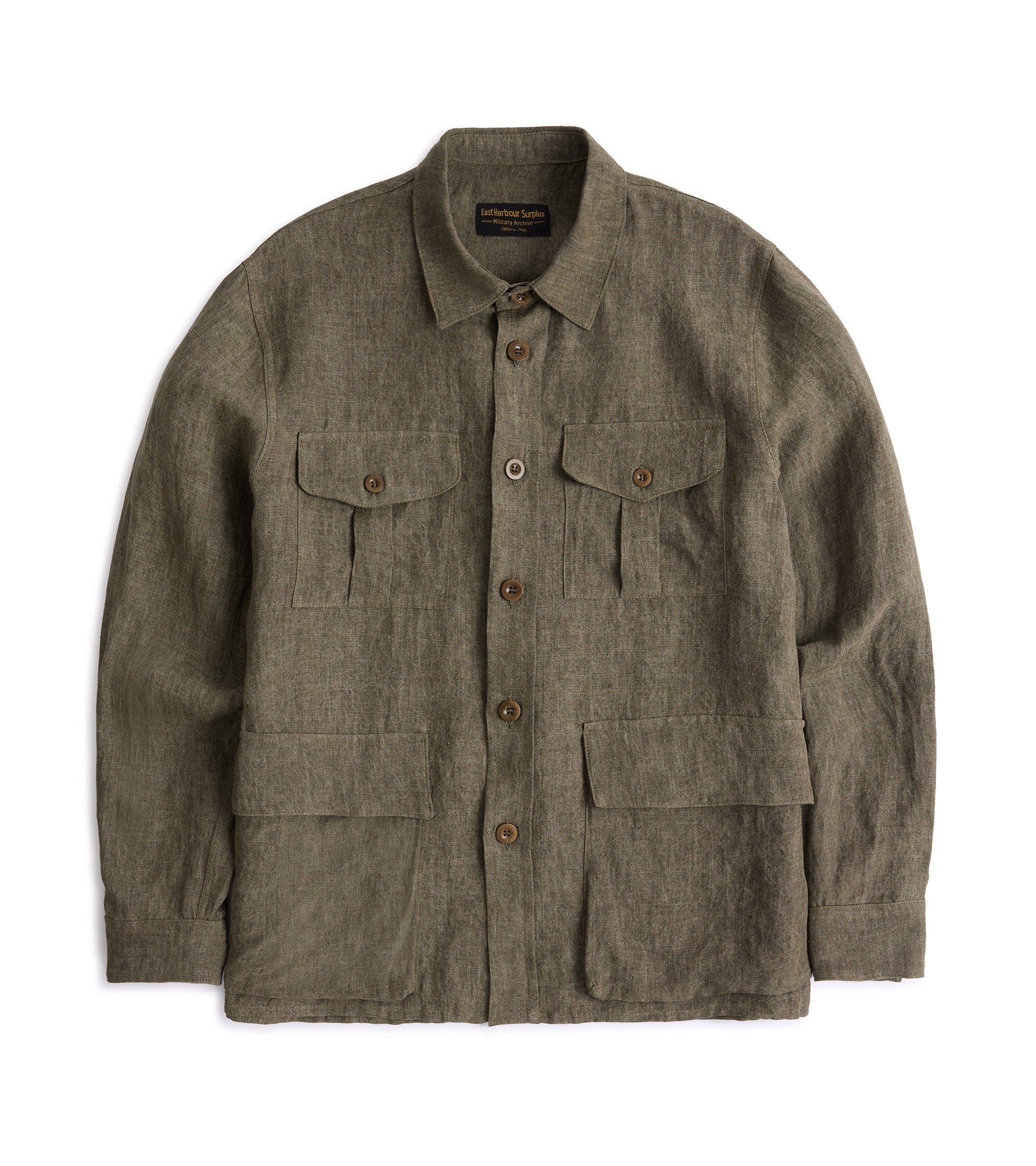 East Harbour Surplus Ellis Linen Canvas Army Jacket: Olive