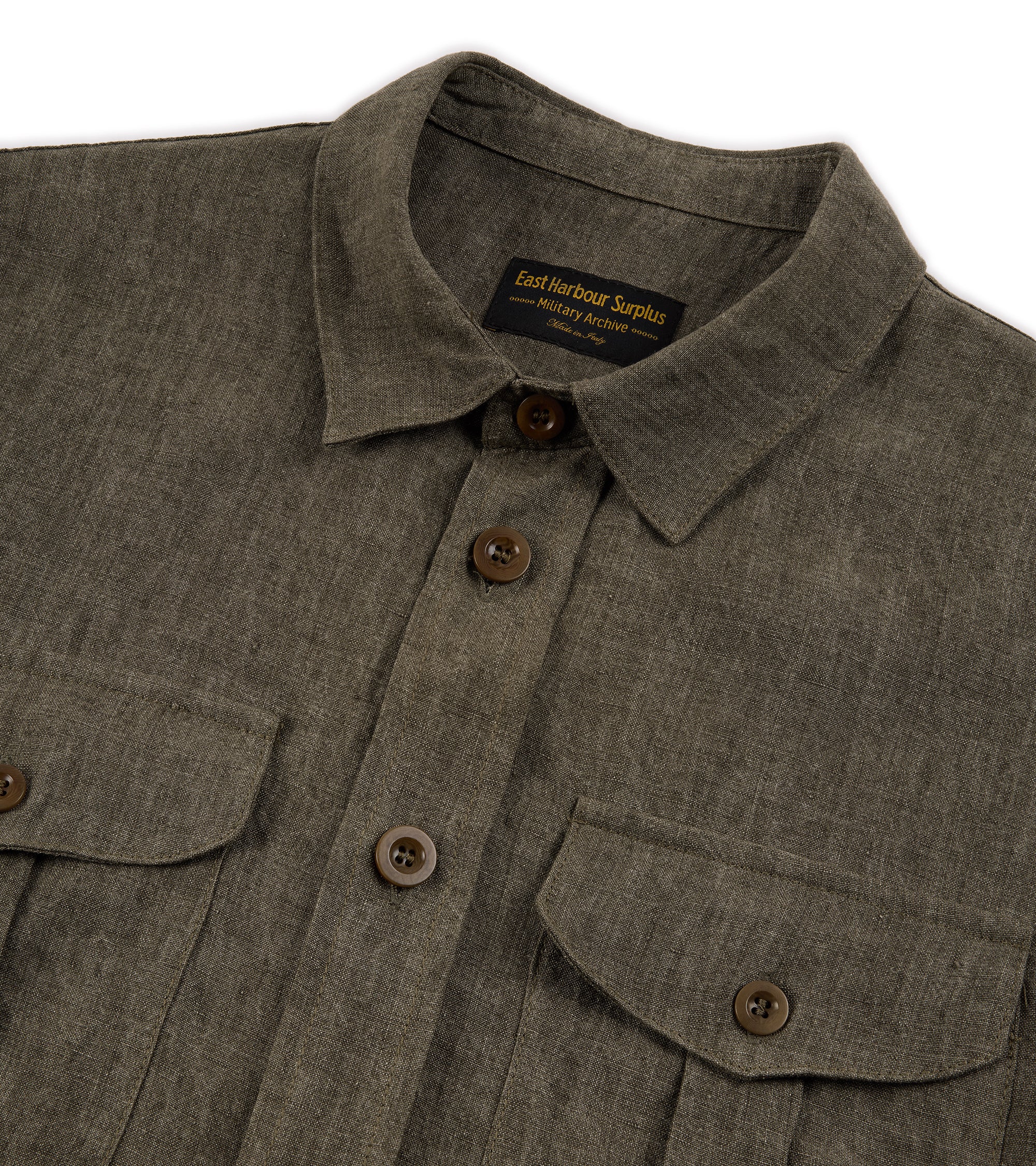 East Harbour Surplus Ellis Linen Canvas Army Jacket: Olive