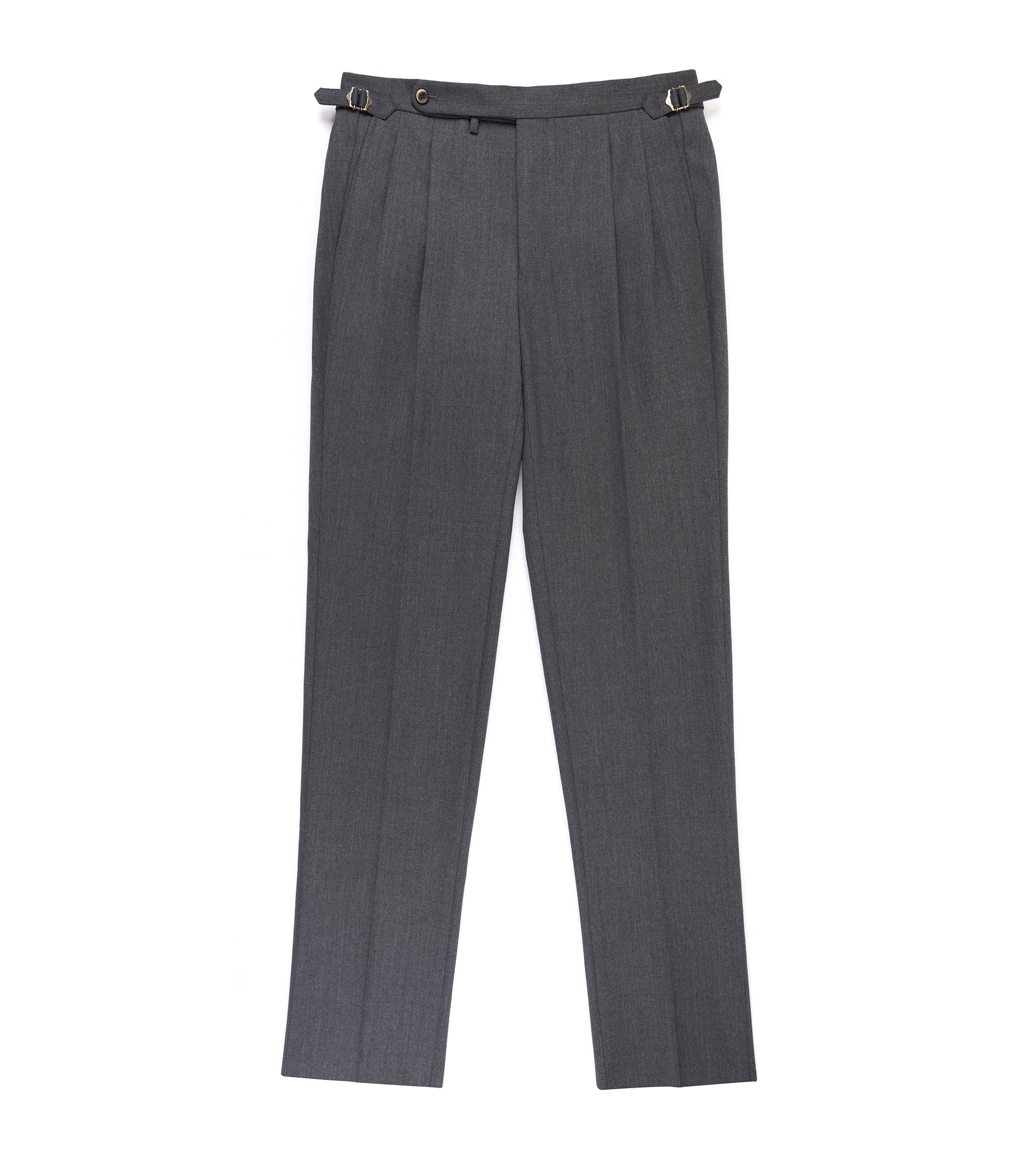 Echizenya for Trunk Wool Serge Pleated Trousers: Grey
