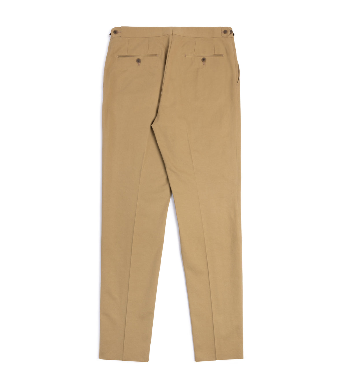 Echizenya Vintage Washed Cotton Tab Chino Trousers: Tan